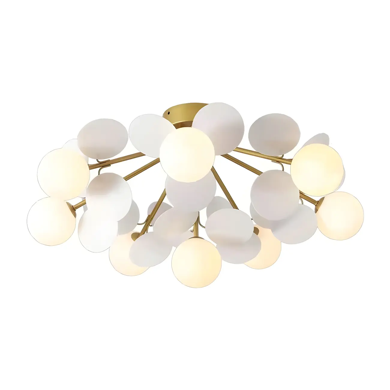 Modern Bedroom Glass Ball Semi Flush Mount Ceiling Light Image - 11 | homeyfad