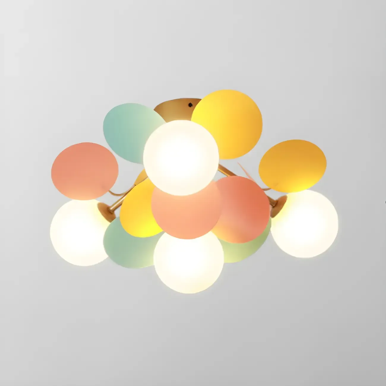 Modern Bedroom Glass Ball Semi Flush Mount Ceiling Light Image - 13