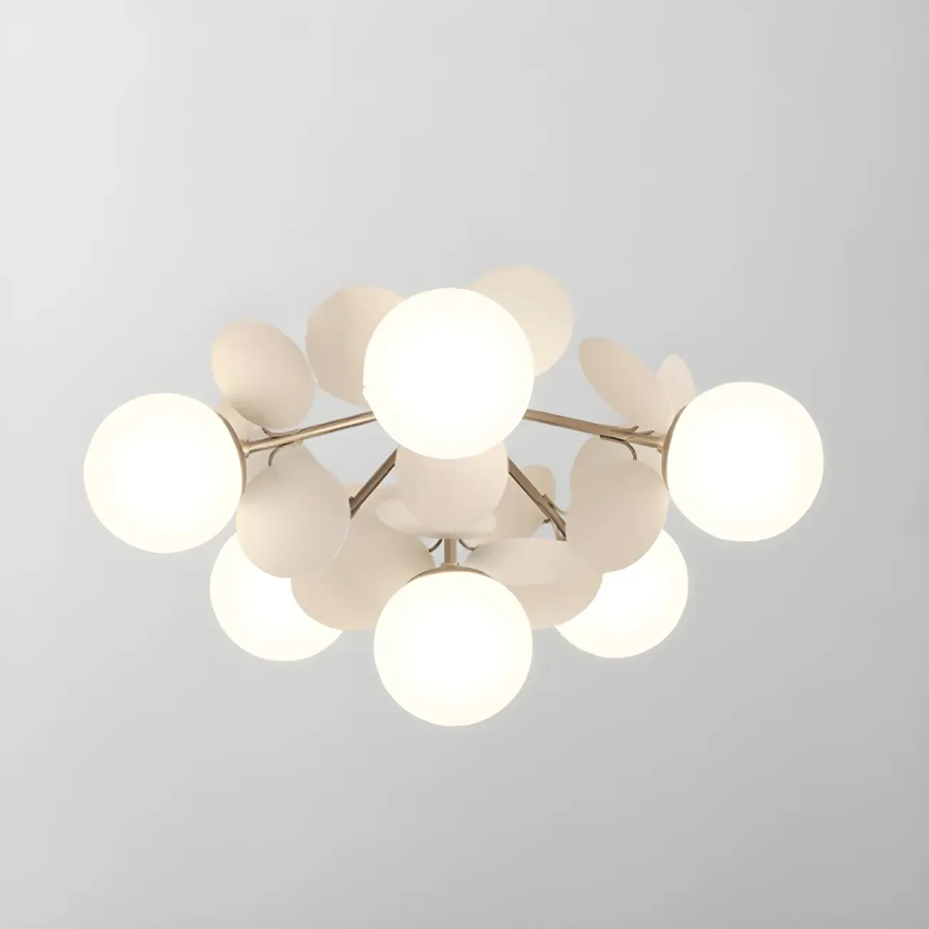 Modern Bedroom Glass Ball Semi Flush Mount Ceiling Light Image - 17