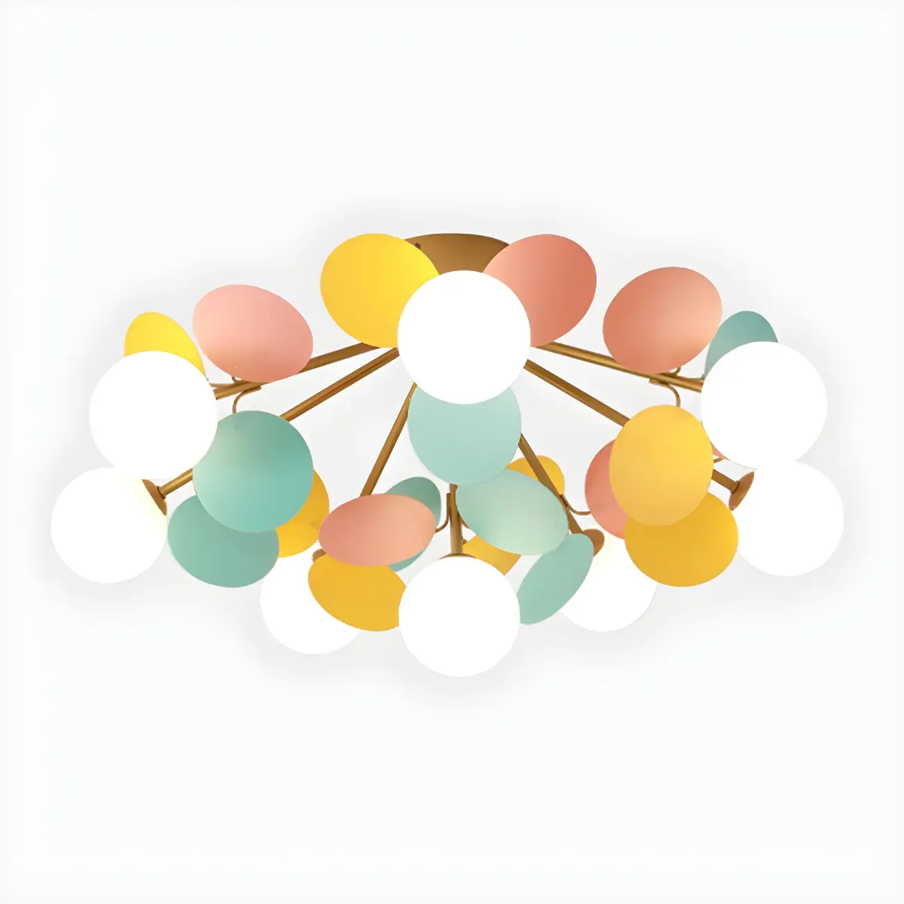 Modern Bedroom Glass Ball Semi Flush Mount Ceiling Light Image - 19