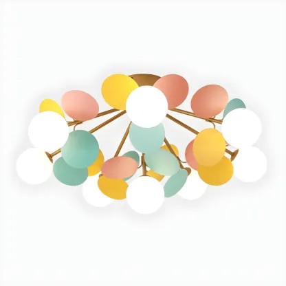 Modern Bedroom Glass Ball Semi Flush Mount Ceiling Light Image - 19