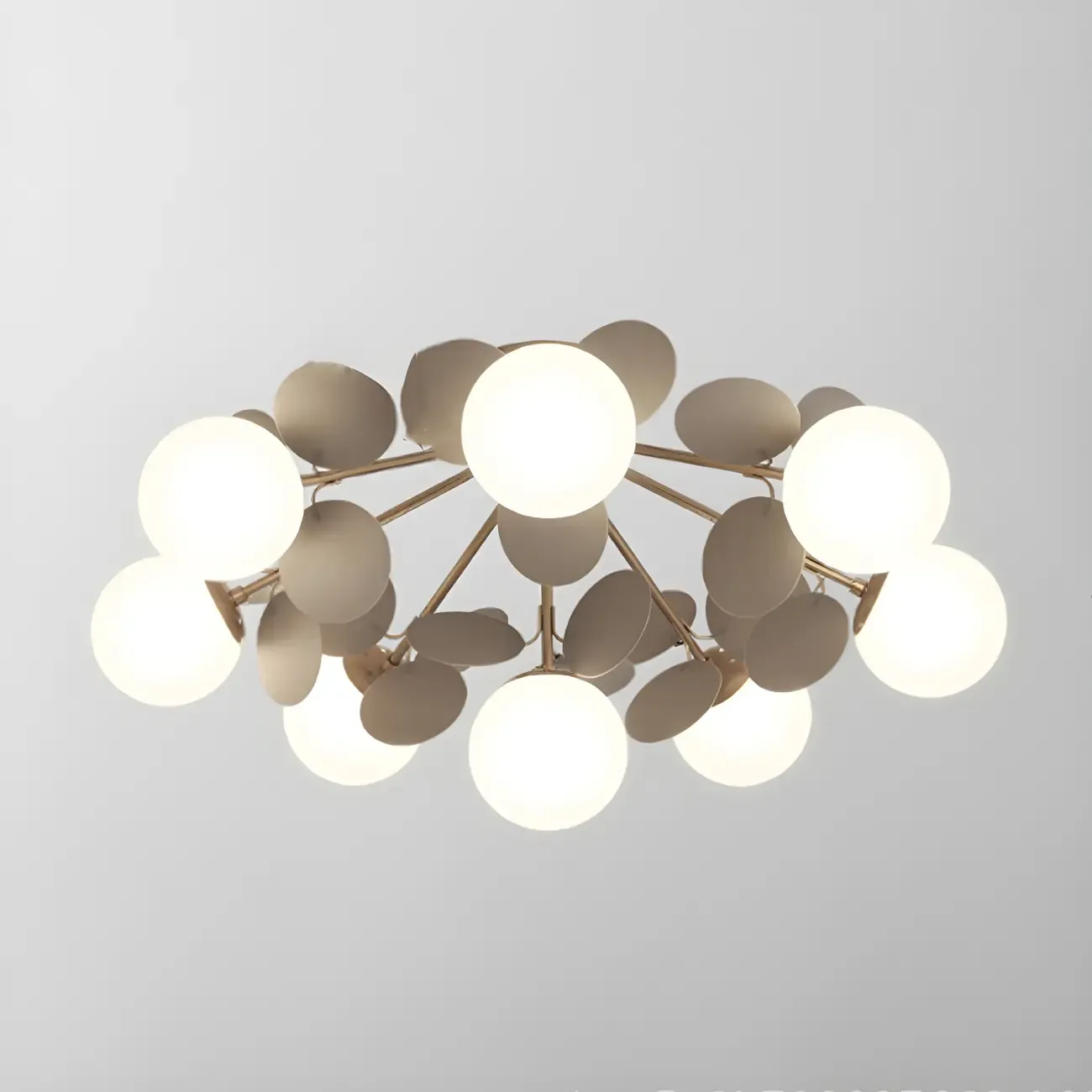 Modern Bedroom Glass Ball Semi Flush Mount Ceiling Light Image - 20