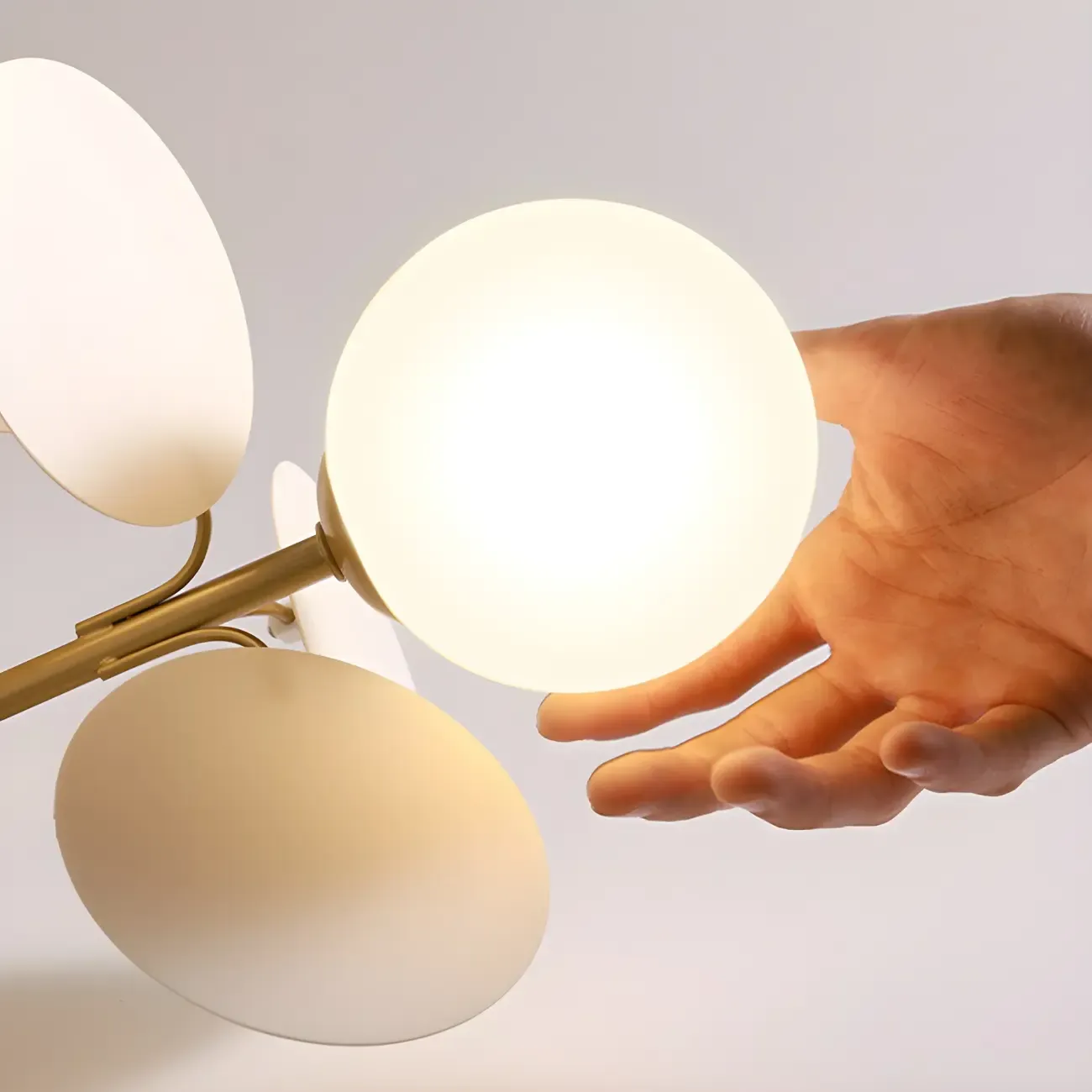 Modern Bedroom Glass Ball Semi Flush Mount Ceiling Light Image - 21