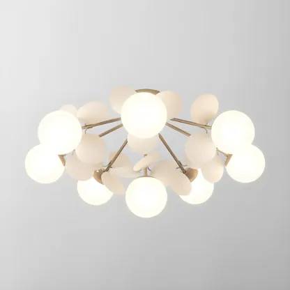Modern Bedroom Glass Ball Semi Flush Mount Ceiling Light Image - 22