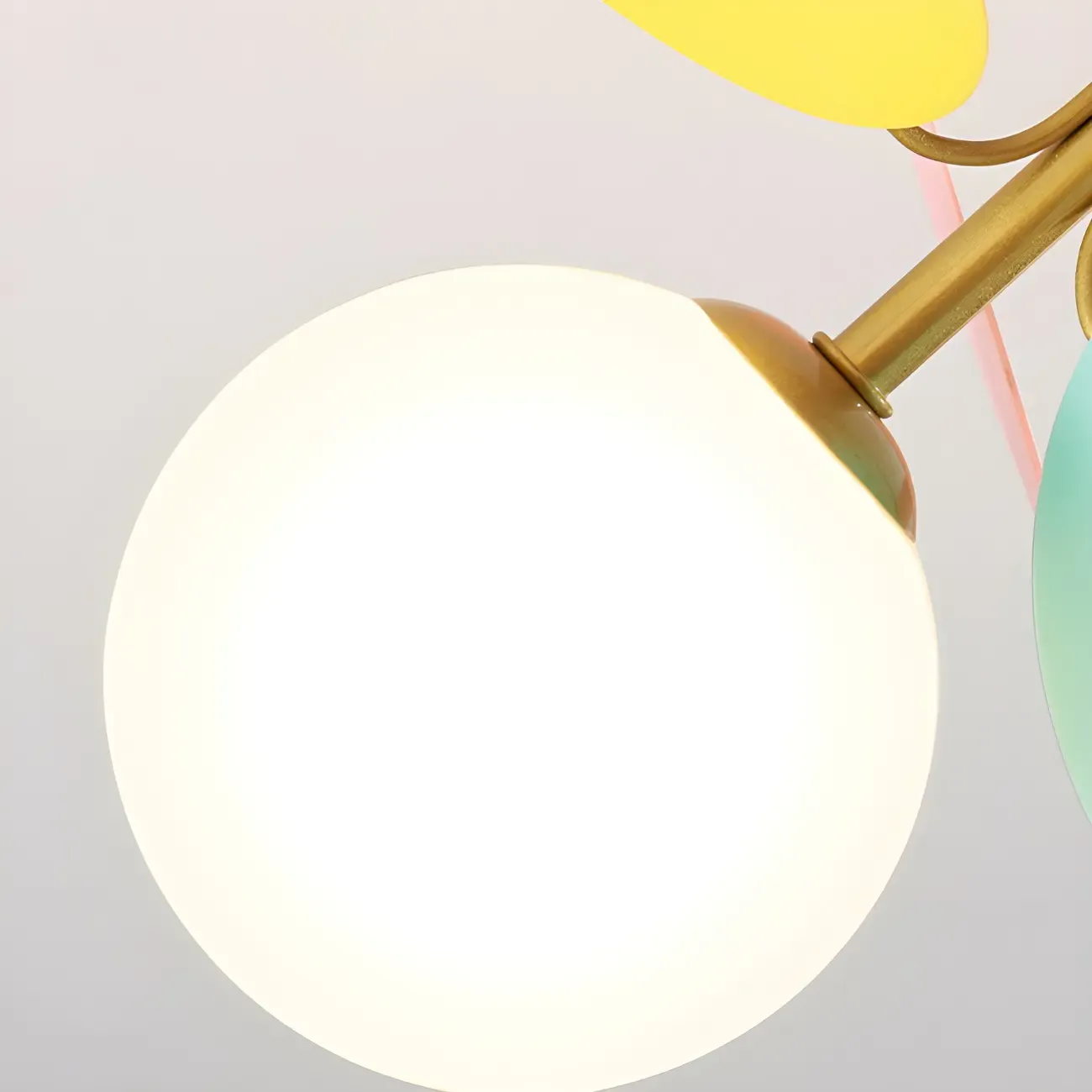 Modern Bedroom Glass Ball Semi Flush Mount Ceiling Light Image - 24