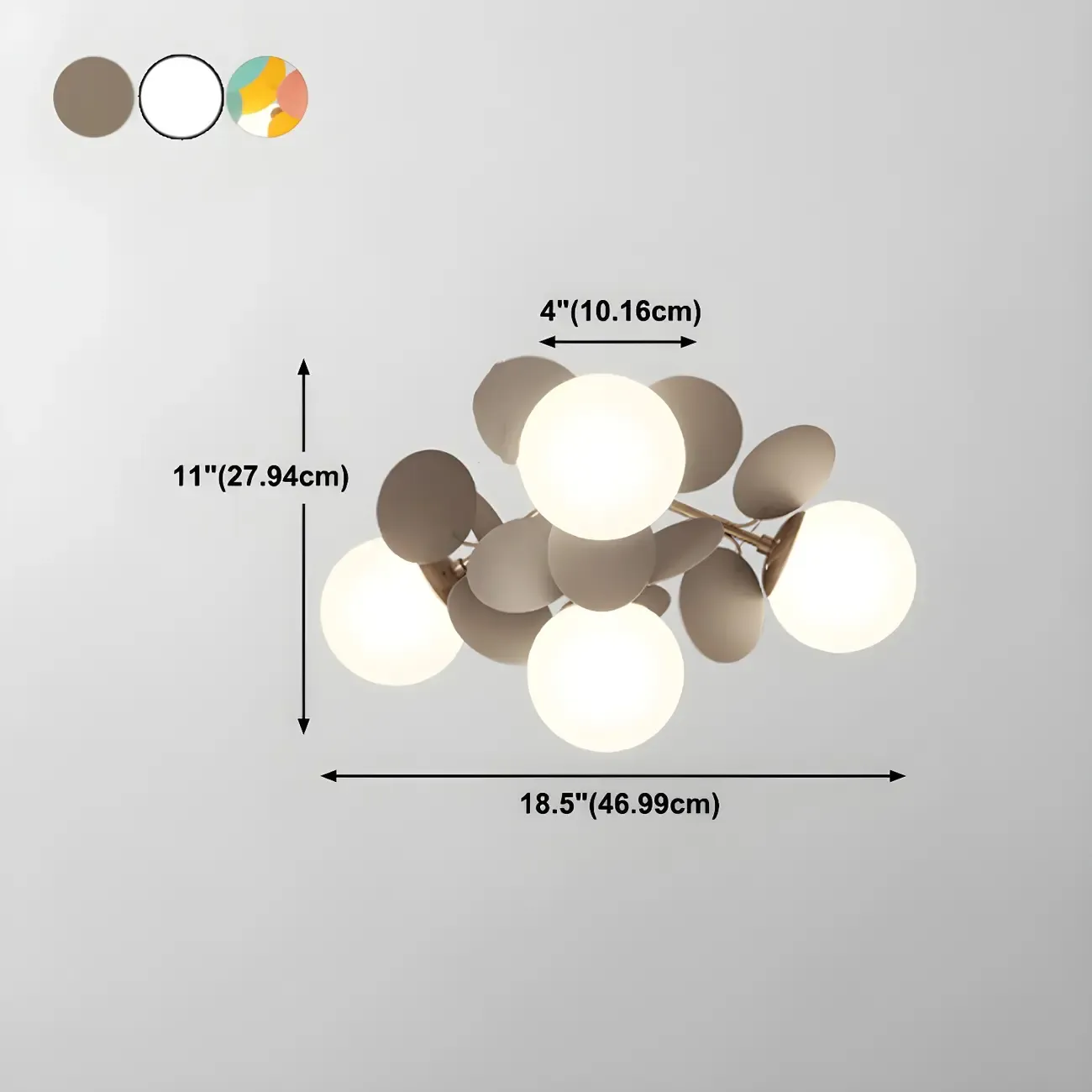 Modern Bedroom Glass Ball Semi Flush Mount Ceiling Light Image - 29