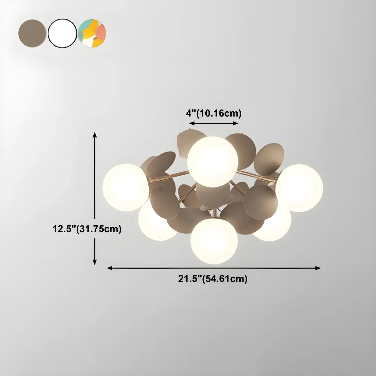 Modern Bedroom Glass Ball Semi Flush Mount Ceiling Light Image - 30
