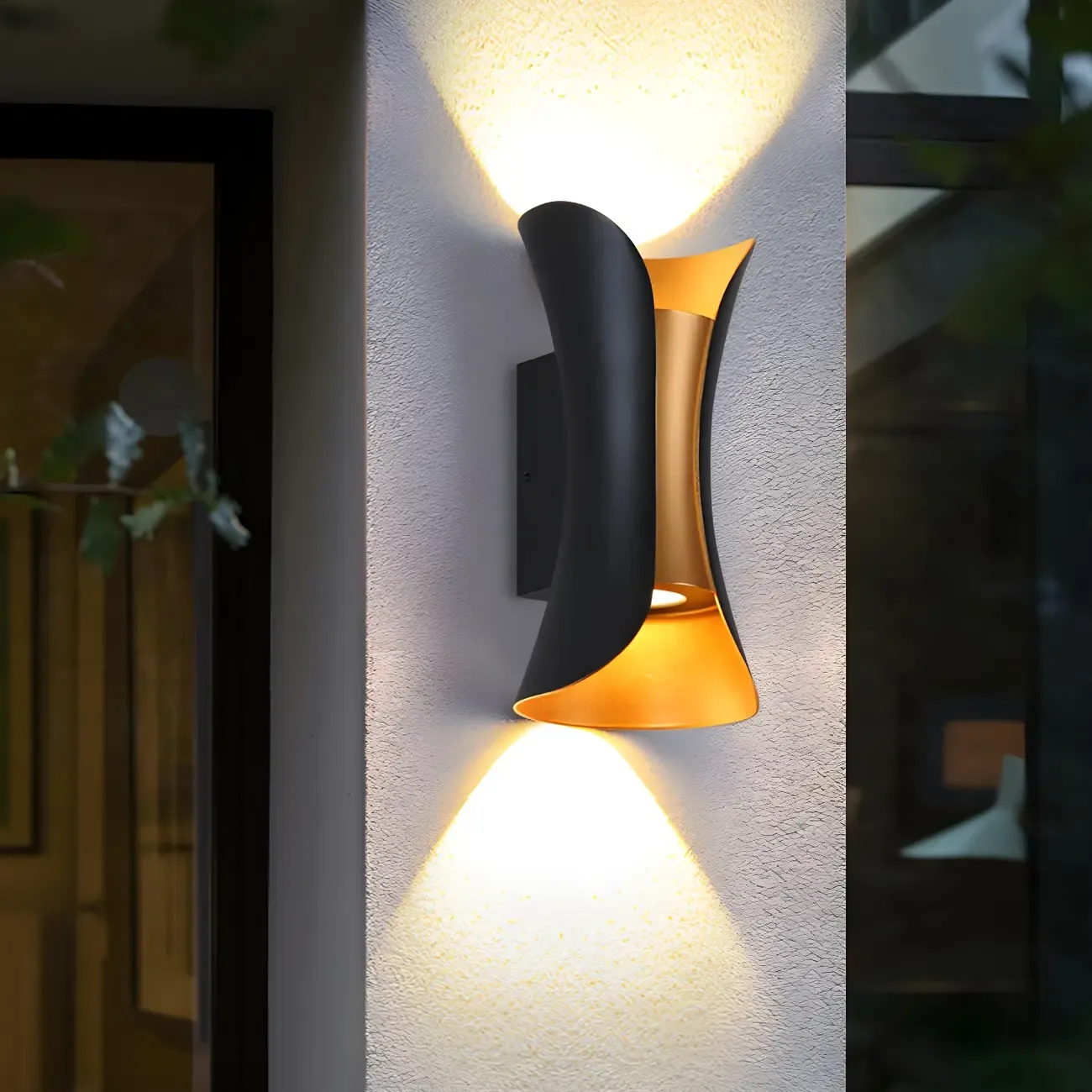 Modern Hourglass Metal LED Outdoor Wall Light Image - 1