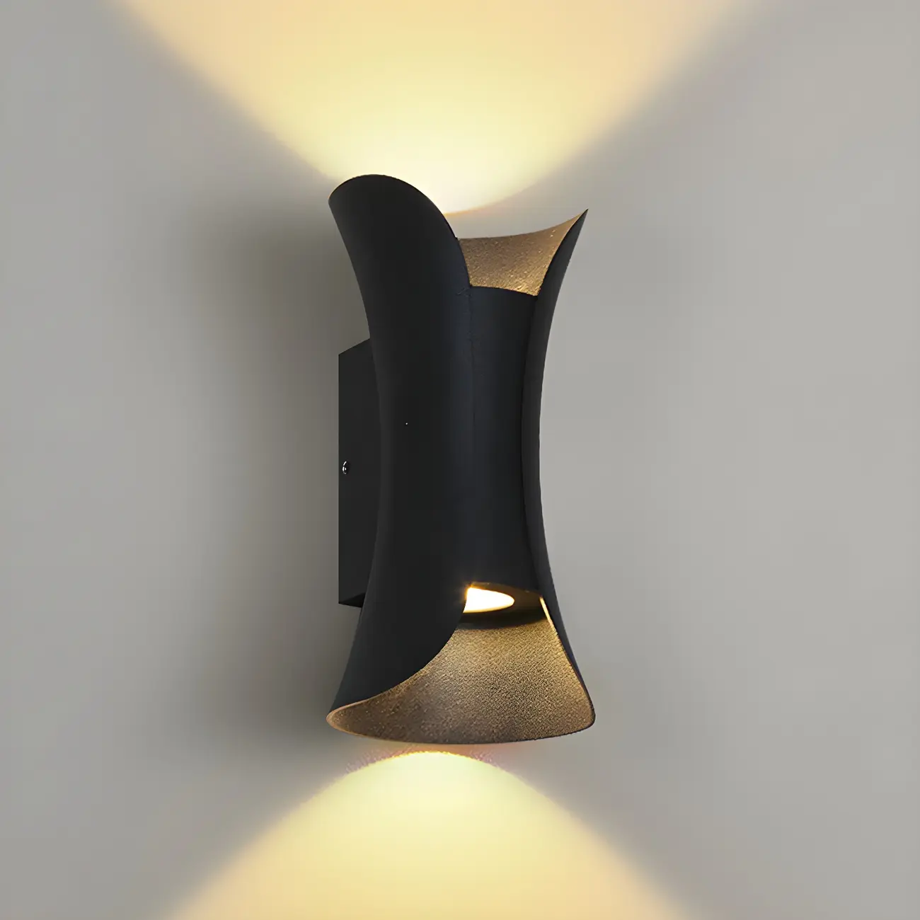 Modern Hourglass Metal LED Outdoor Wall Light Image - 7 | homeyfad