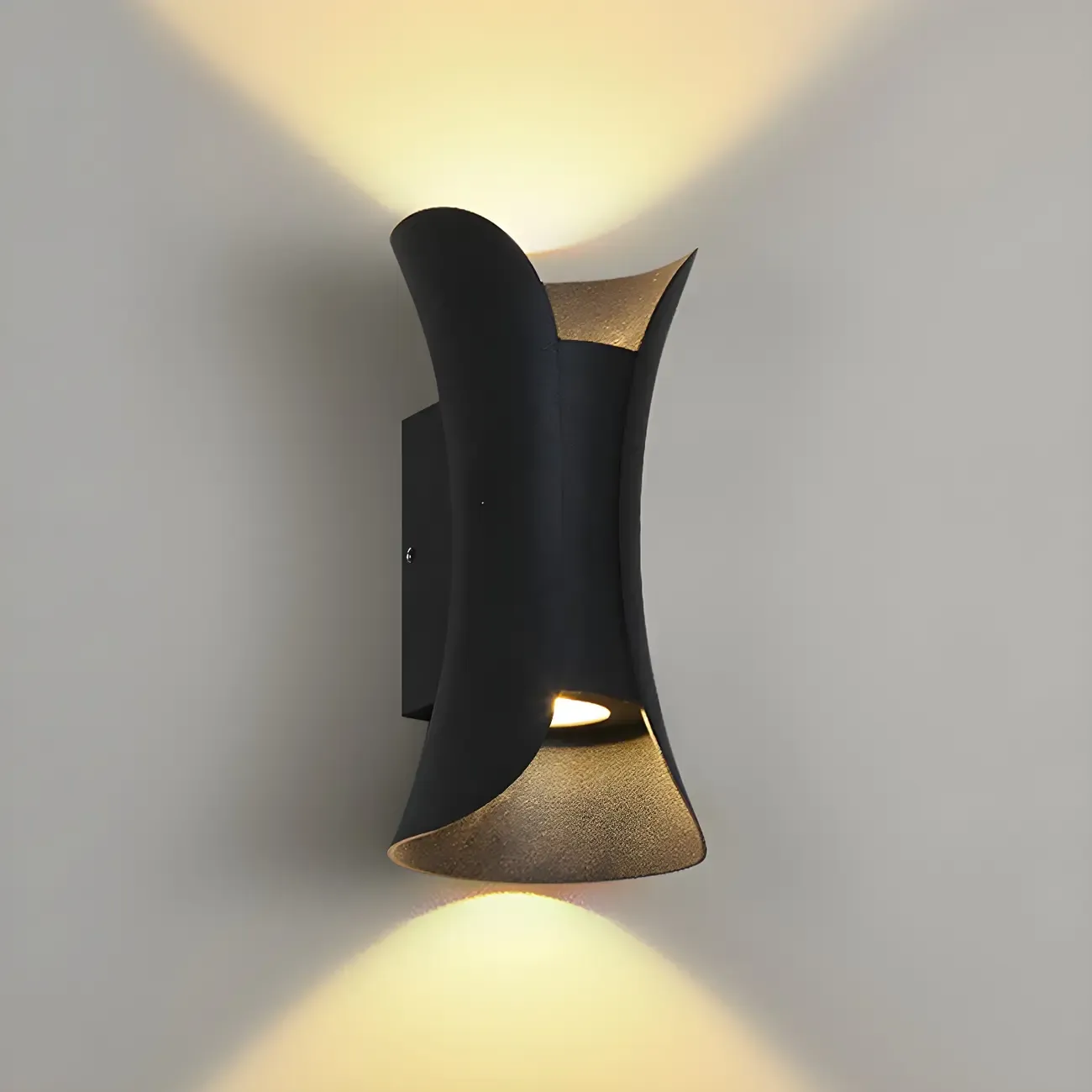 Modern Hourglass Metal LED Outdoor Wall Light Image - 7