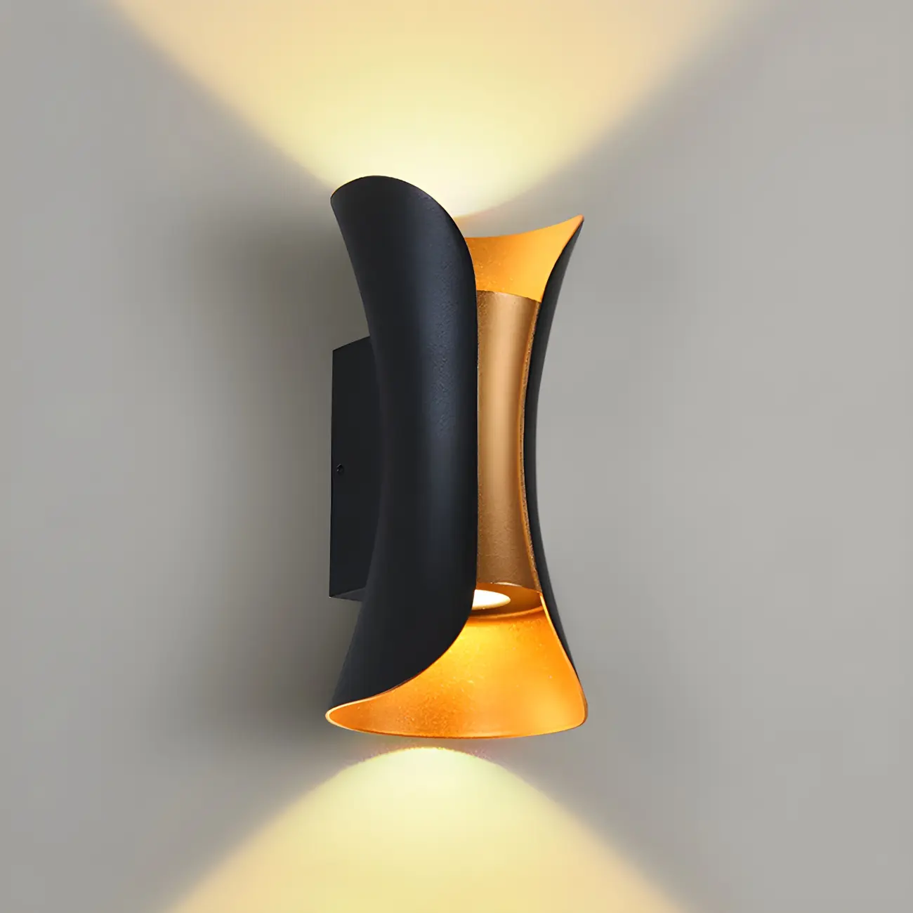 Modern Hourglass Metal LED Outdoor Wall Light Image - 8 | homeyfad