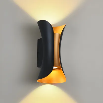 Modern Hourglass Metal LED Outdoor Wall Light Image - 8