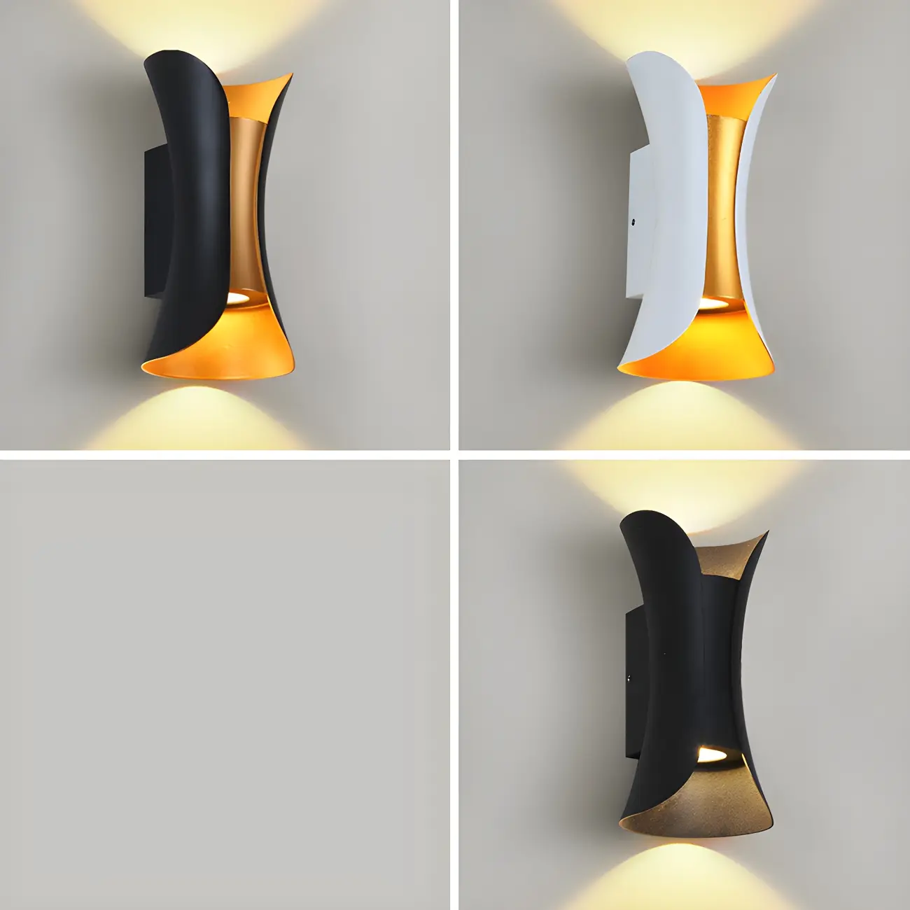 Modern Hourglass Metal LED Outdoor Wall Light Image - 9 | homeyfad