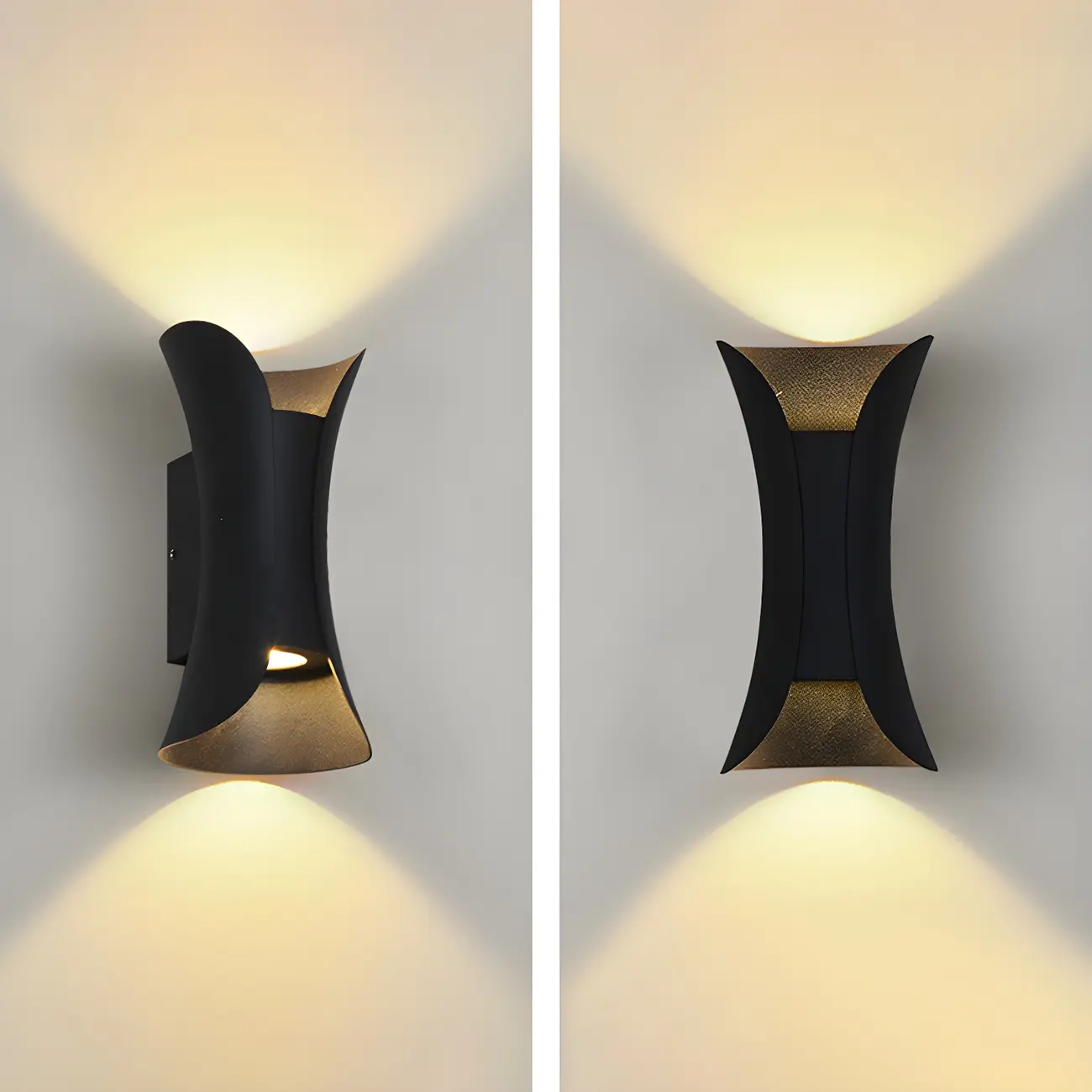 Modern Hourglass Metal LED Outdoor Wall Light Image - 10 | homeyfad