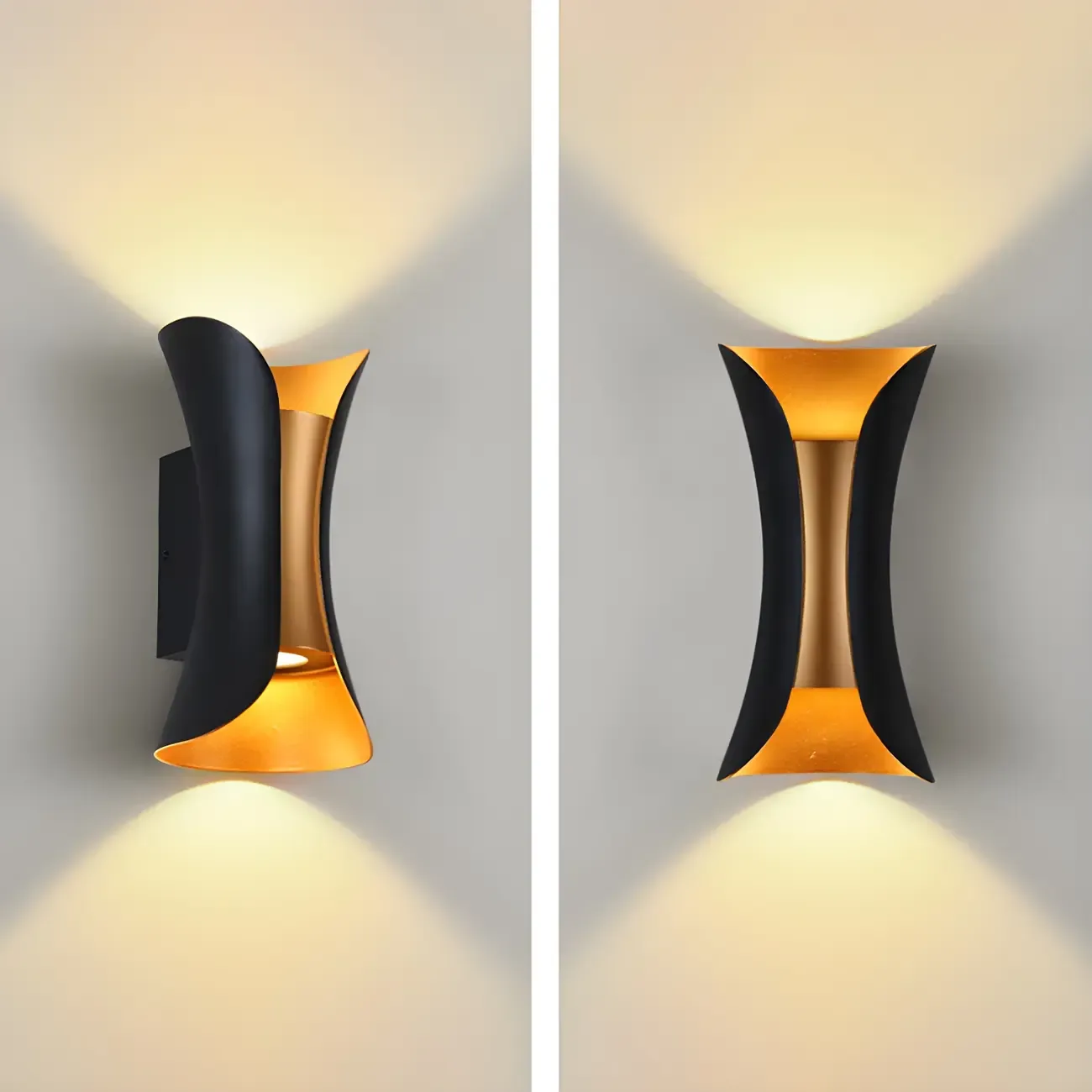 Modern Hourglass Metal LED Outdoor Wall Light Image - 11