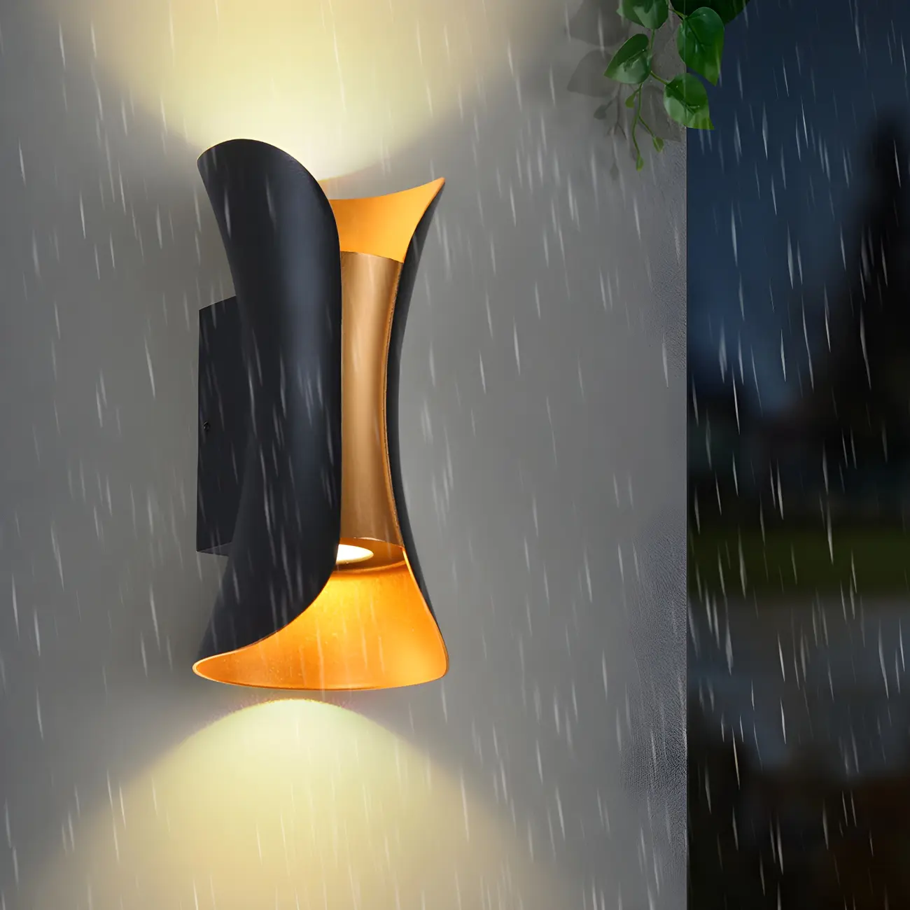 Modern Hourglass Metal LED Outdoor Wall Light Image - 16 | homeyfad