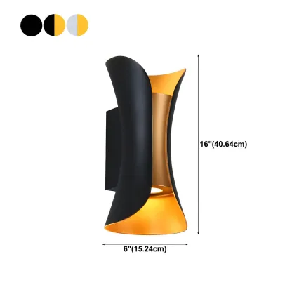 Modern Hourglass Metal LED Outdoor Wall Light Image - 19