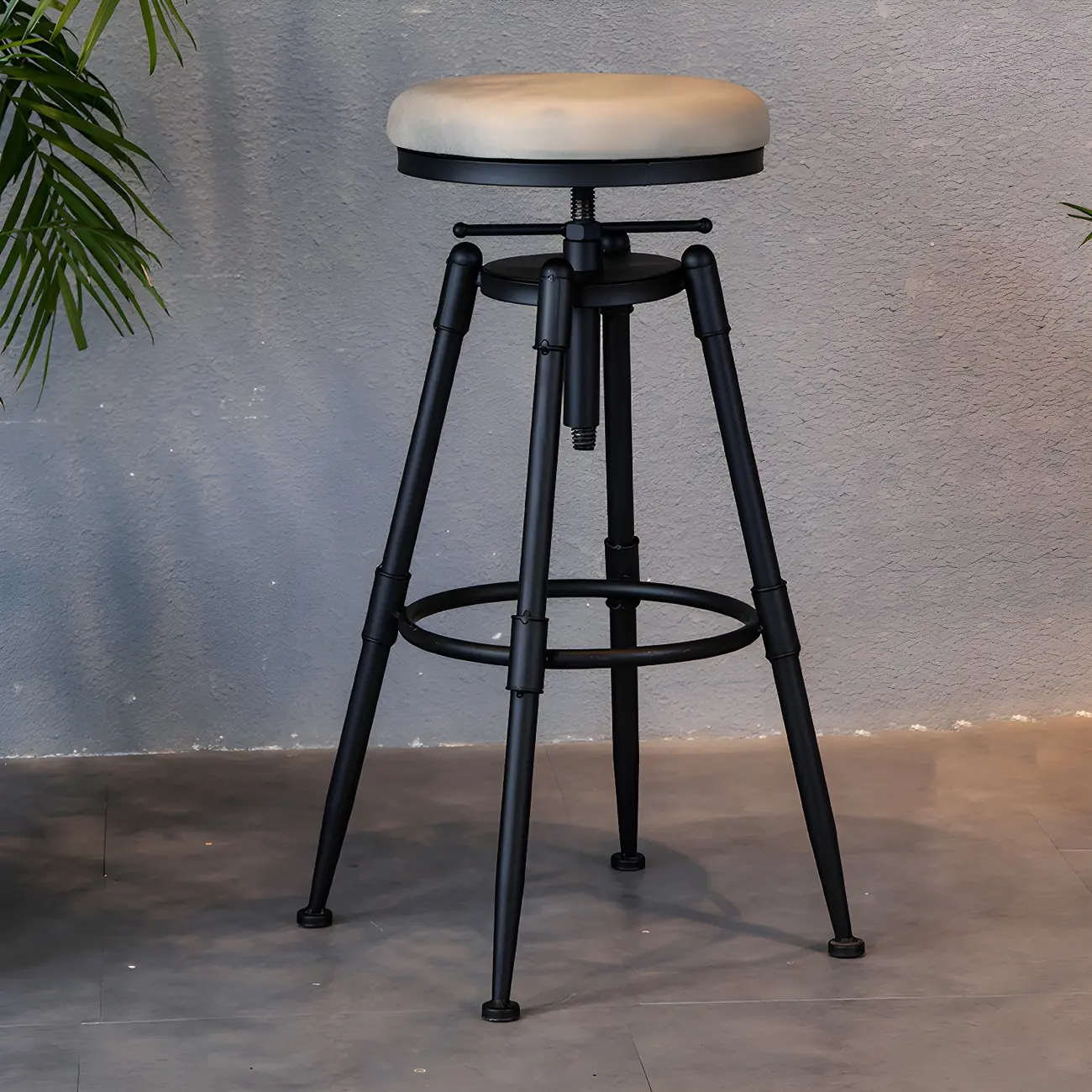 Industrial Iron Swivel Adjustable Bar Stools Image - 9 | homeyfad