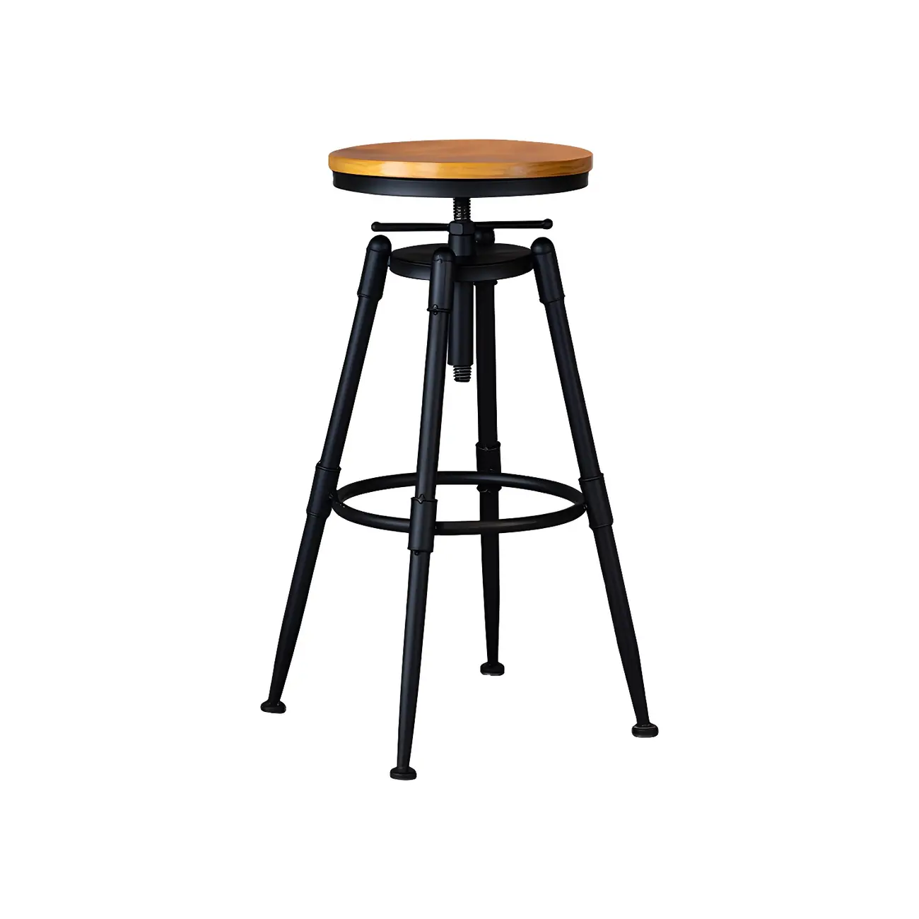 Industrial Iron Swivel Adjustable Bar Stools Image - 10 | homeyfad