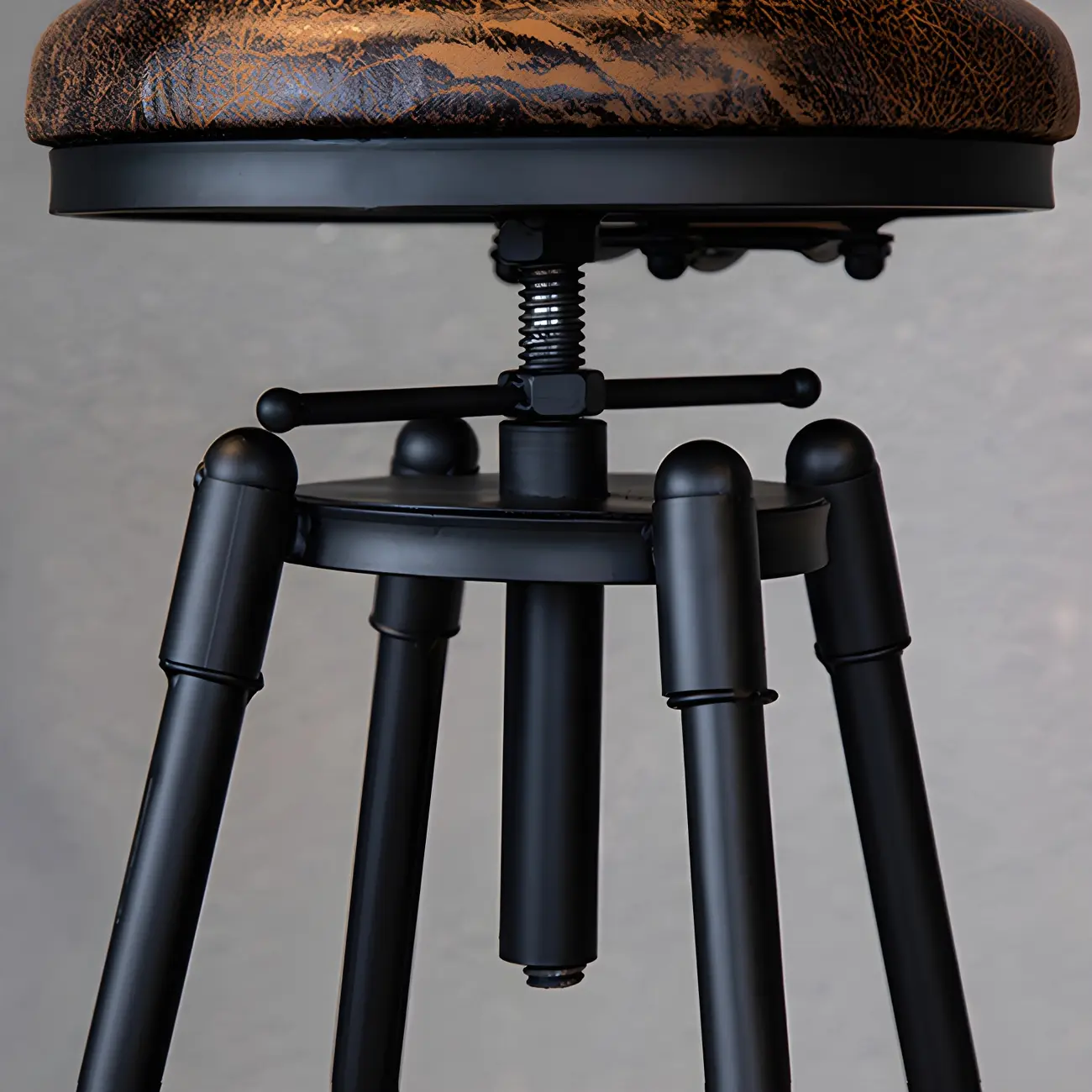 Industrial Iron Swivel Adjustable Bar Stools Image - 12 | homeyfad