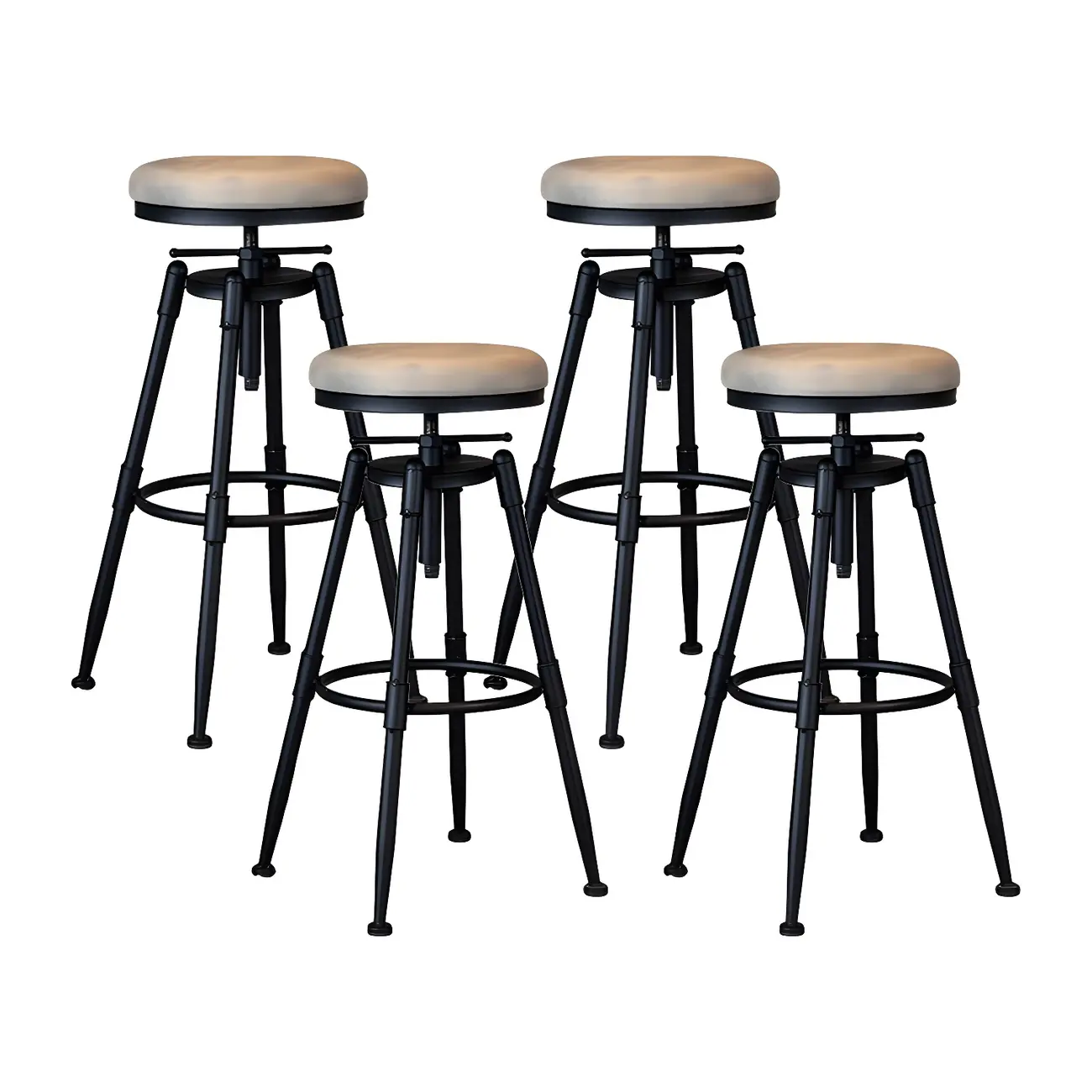 Industrial Iron Swivel Adjustable Bar Stools Image - 13 | homeyfad