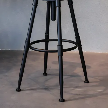 Industrial Iron Swivel Adjustable Bar Stools Image - 14
