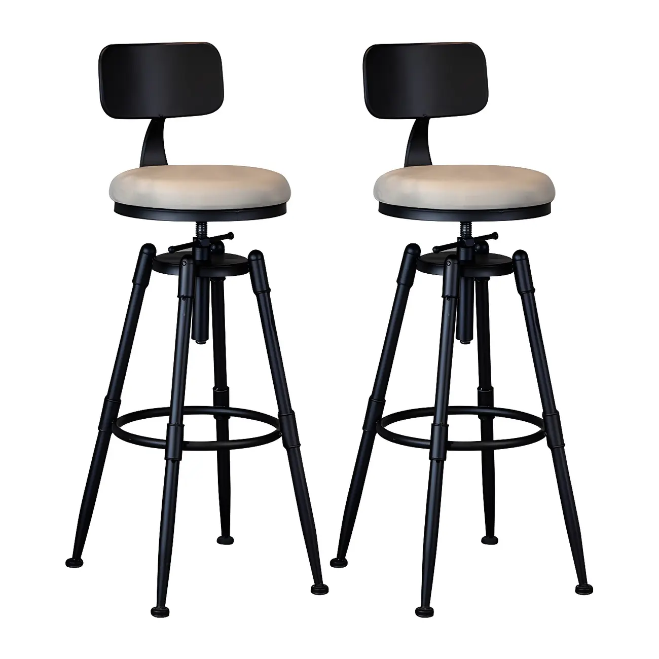 Industrial Iron Swivel Adjustable Bar Stools Image - 22 | homeyfad