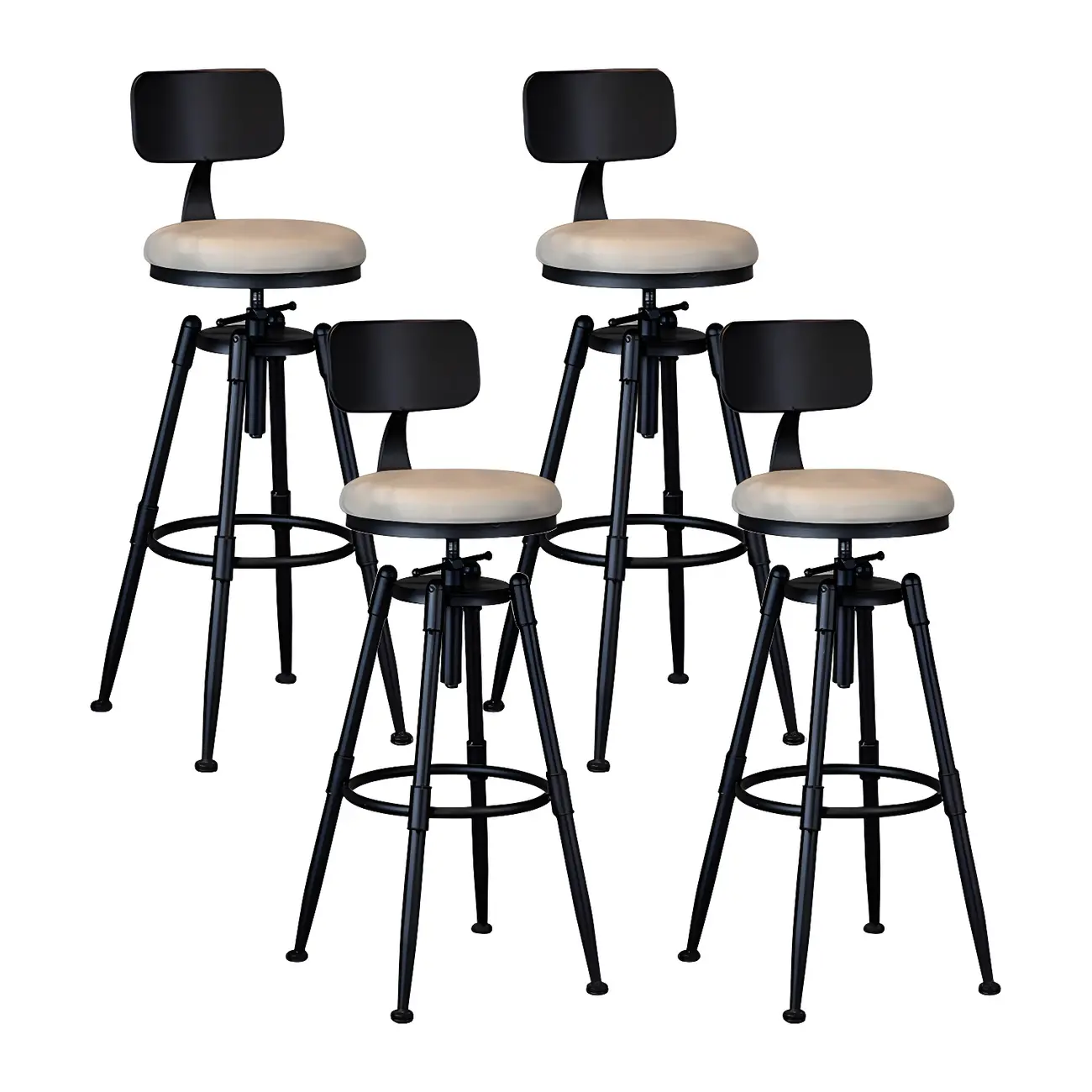 Industrial Iron Swivel Adjustable Bar Stools Image - 23 | homeyfad