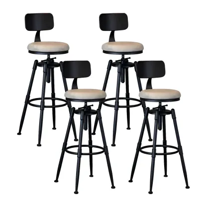 Industrial Iron Swivel Adjustable Bar Stools Image - 23