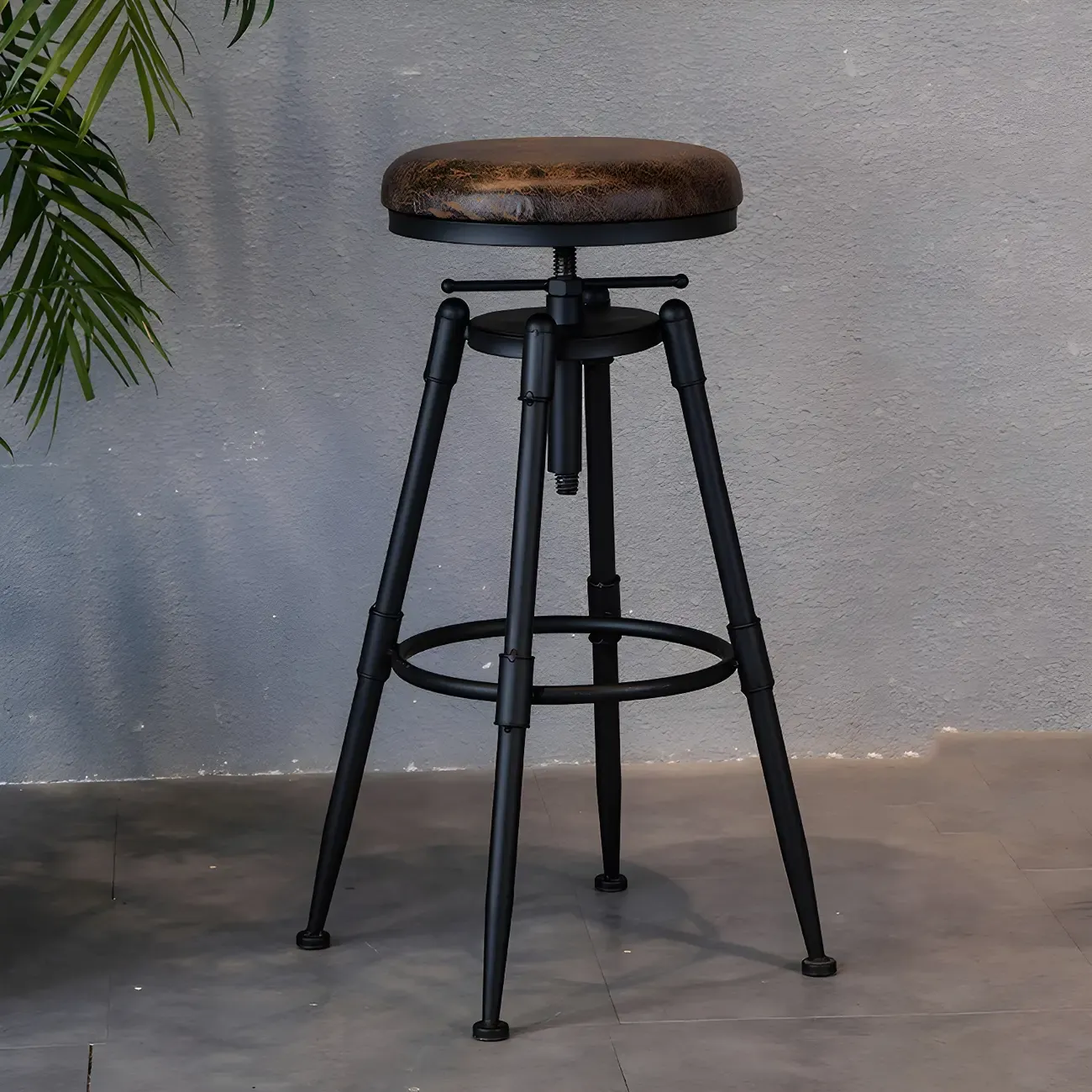 Industrial Iron Swivel Adjustable Bar Stools | HomeyFad