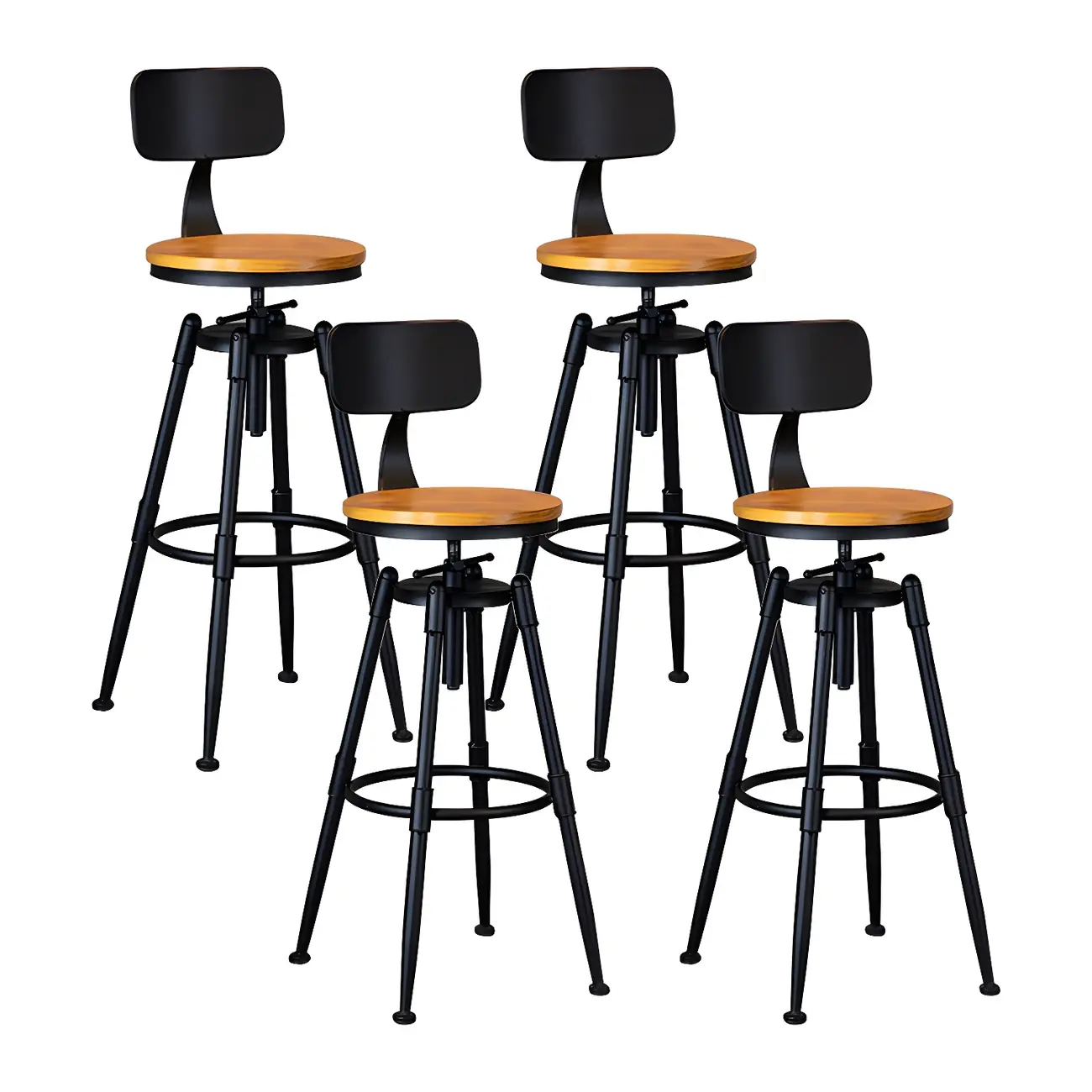Industrial Iron Swivel Adjustable Bar Stools Image - 32 | homeyfad