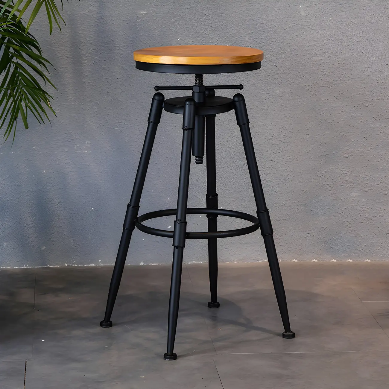 Industrial Iron Swivel Adjustable Bar Stools Image - 33 | homeyfad