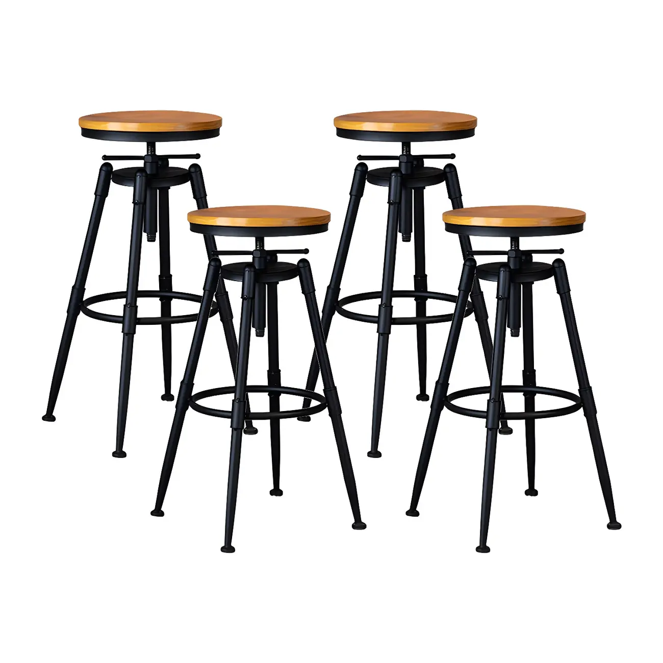 Industrial Iron Swivel Adjustable Bar Stools Image - 35 | homeyfad