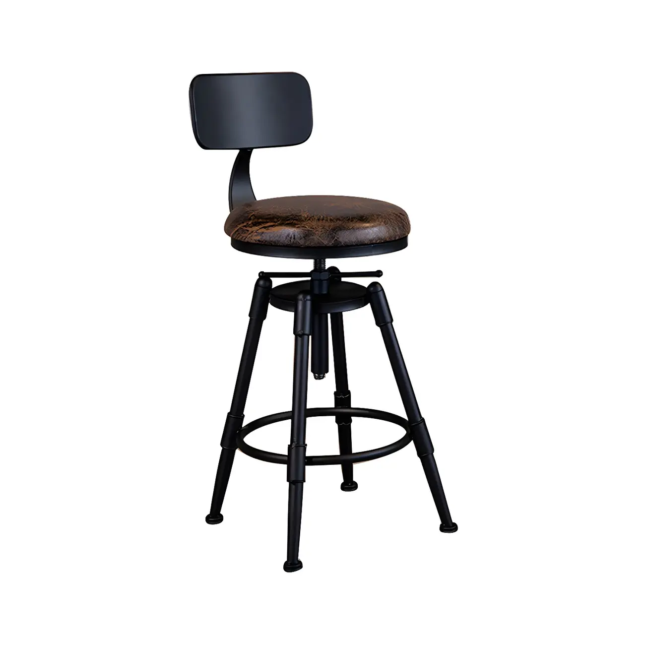 Industrial Iron Swivel Adjustable Bar Stools Image - 36 | homeyfad