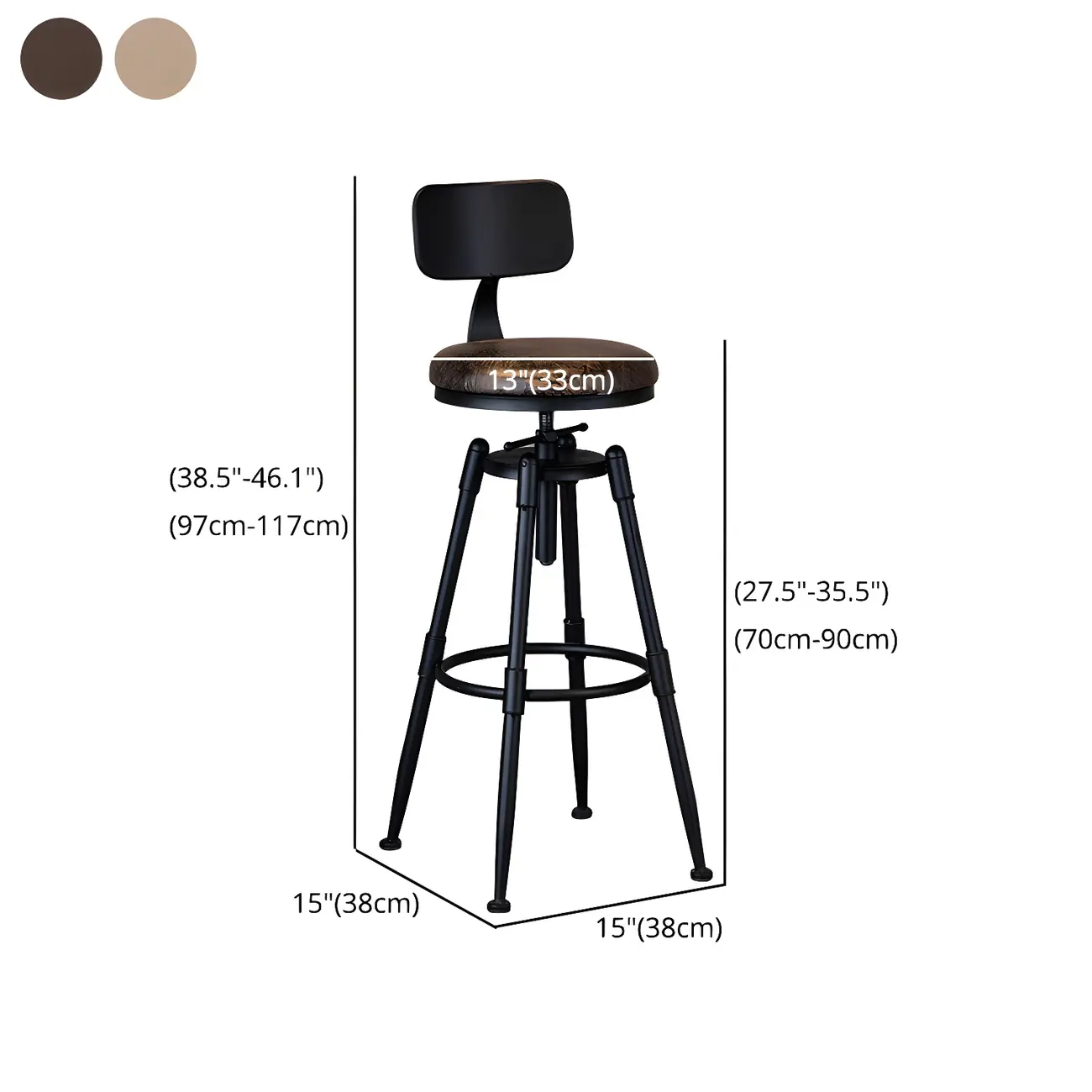 Industrial Iron Swivel Adjustable Bar Stools Image - 41 | homeyfad