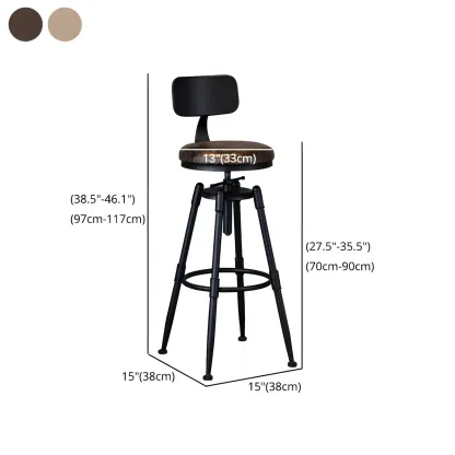 Industrial Iron Swivel Adjustable Bar Stools Image - 41