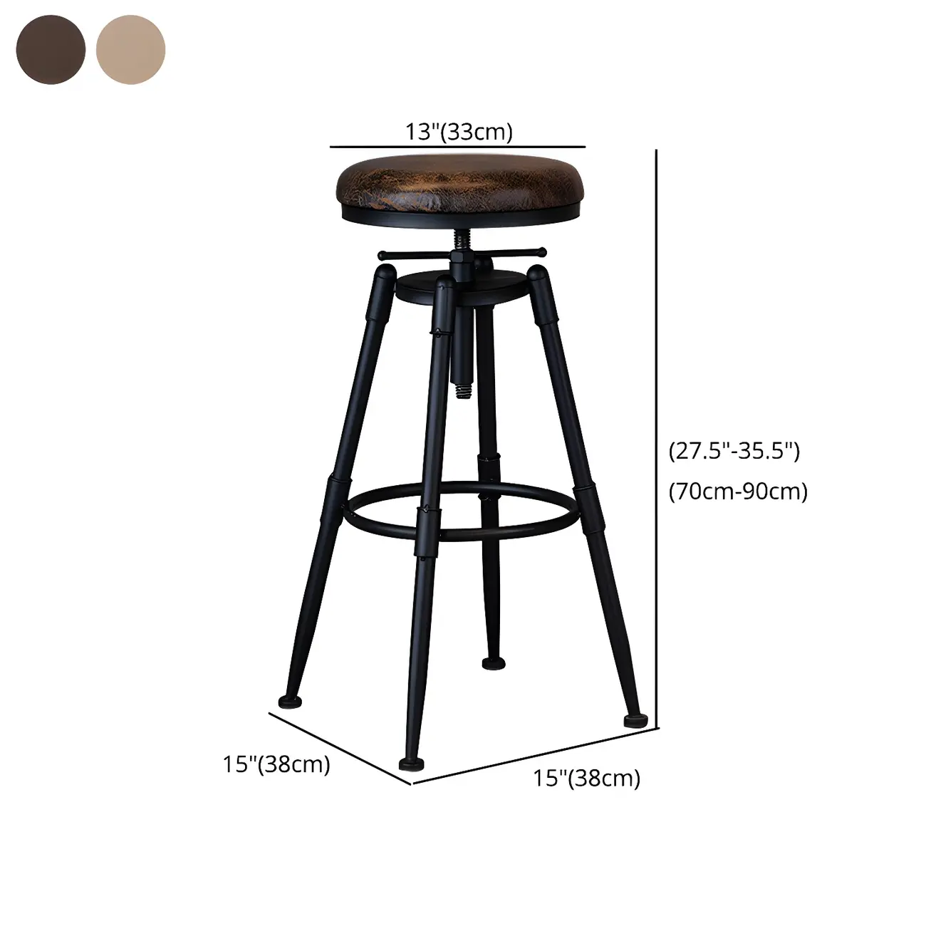 Industrial Iron Swivel Adjustable Bar Stools Image - 42 | homeyfad