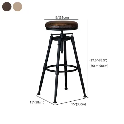 Industrial Iron Swivel Adjustable Bar Stools Image - 42