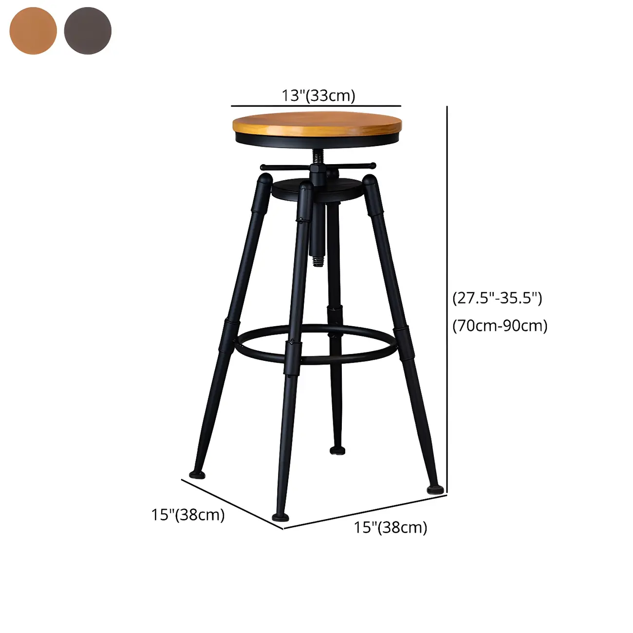 Industrial Iron Swivel Adjustable Bar Stools Image - 44 | homeyfad