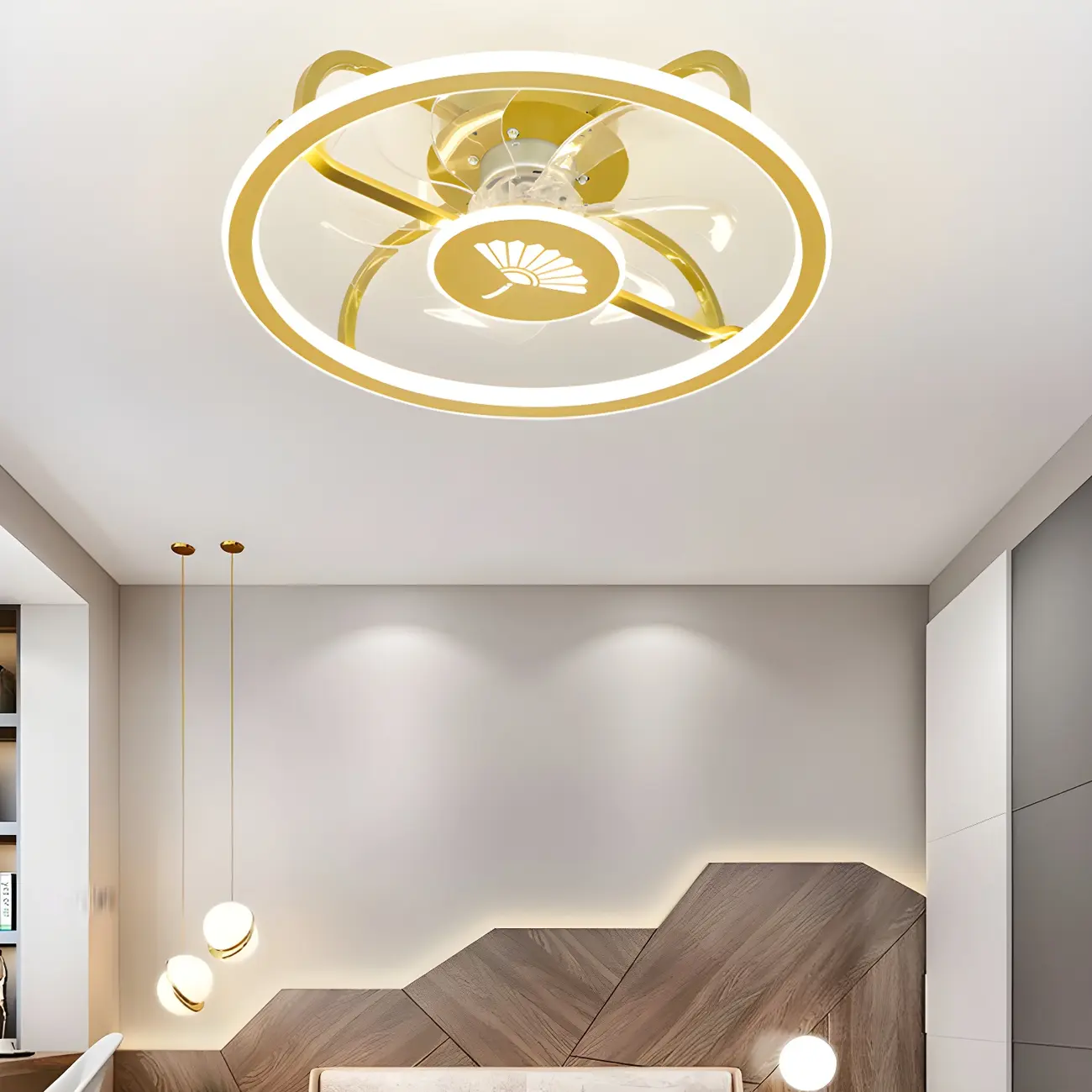 Kids Room Gold Bear LED Ceiling Fan with Light Image - 1 | homeyfad