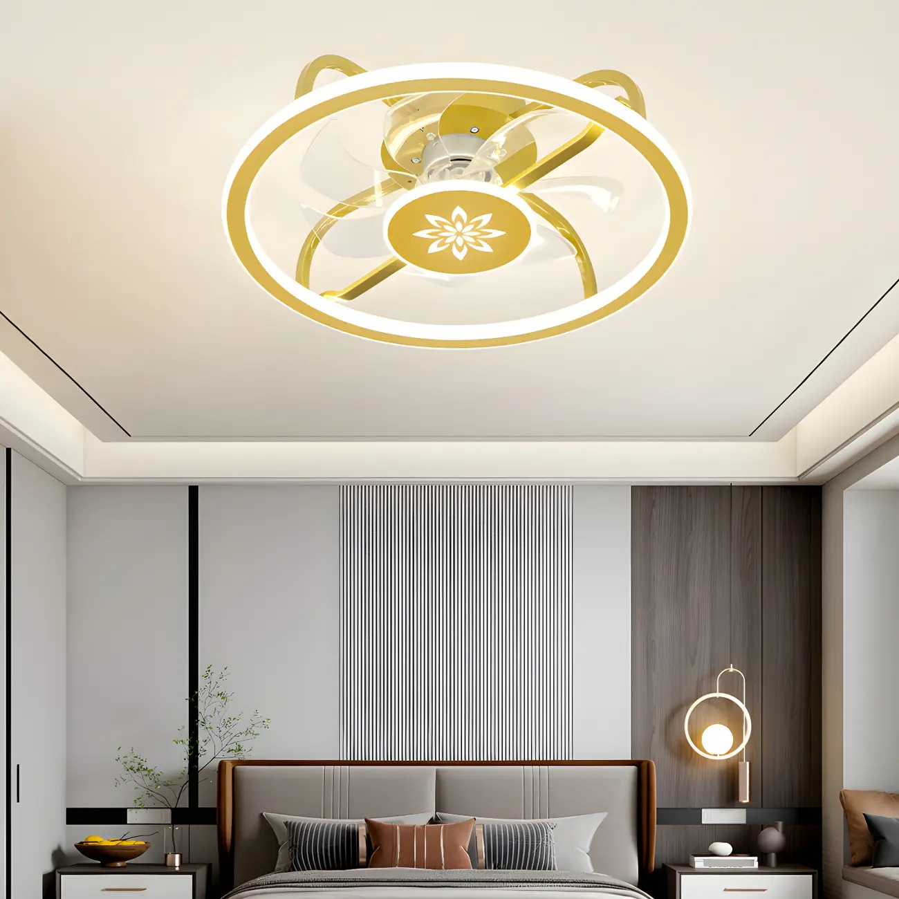 Kids Room Gold Bear LED Ceiling Fan with Light Image - 2 | homeyfad