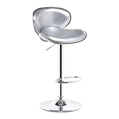 360° Swivel Faux Leather Bar Stools Adjustable Height Bucket Seat Image - 11