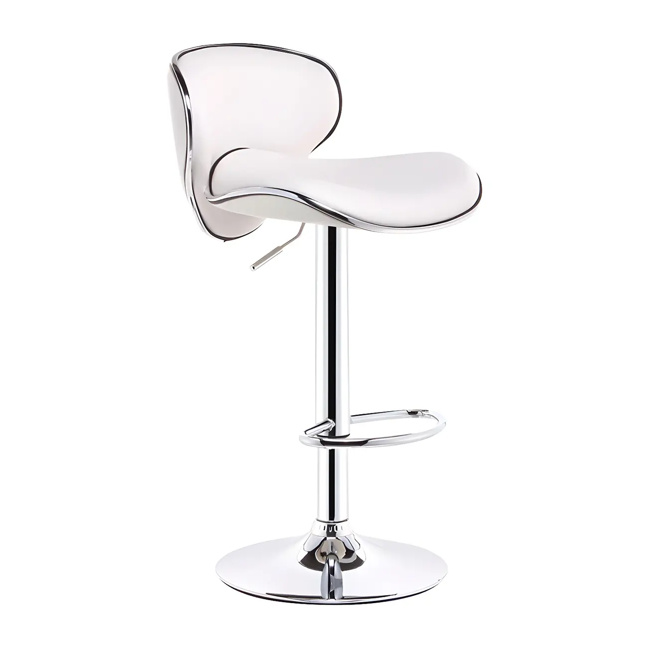 360° Swivel Faux Leather Bar Stools Adjustable Height Bucket Seat Image - 14 | homeyfad