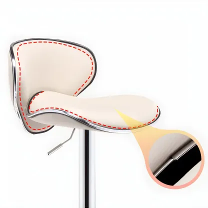 360° Swivel Faux Leather Bar Stools Adjustable Height Bucket Seat Image - 6