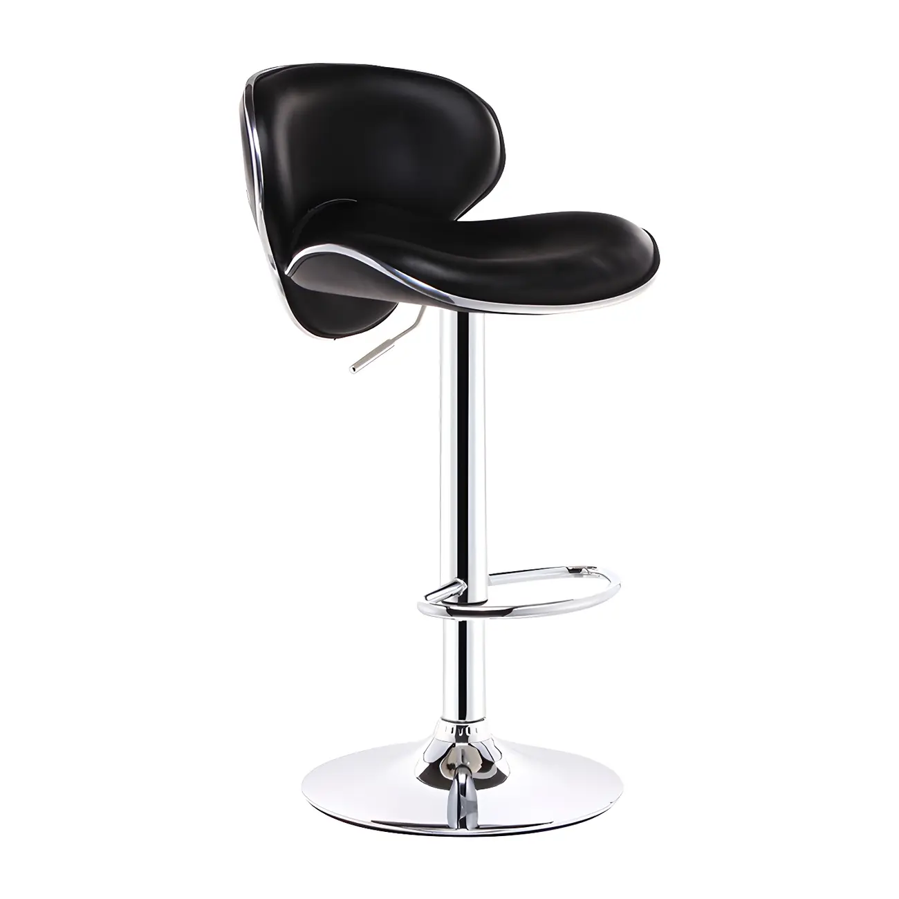 360° Swivel Faux Leather Bar Stools Adjustable Height Bucket Seat Image - 23 | homeyfad