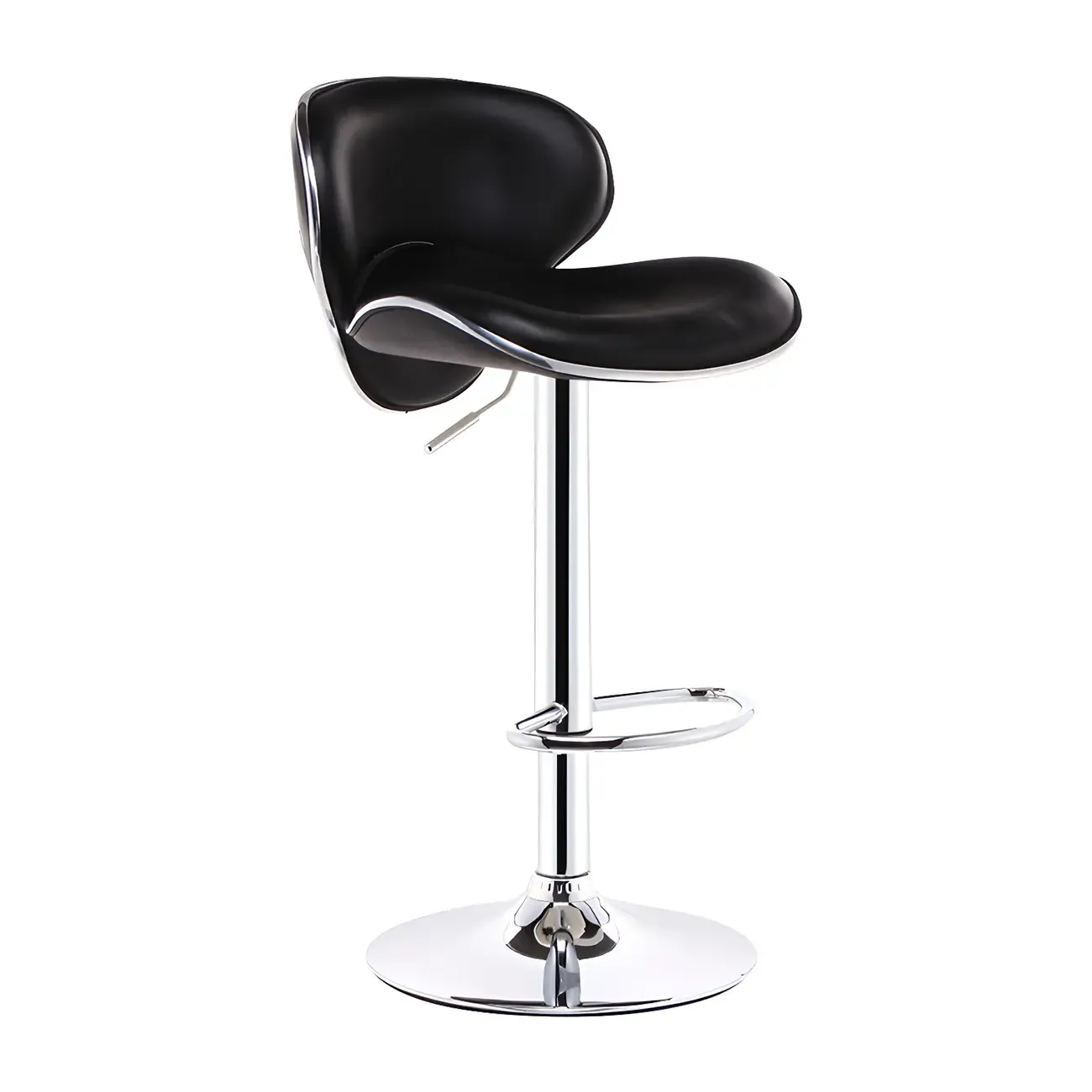360° Swivel Faux Leather Bar Stools Adjustable Height Bucket Seat Image - 23
