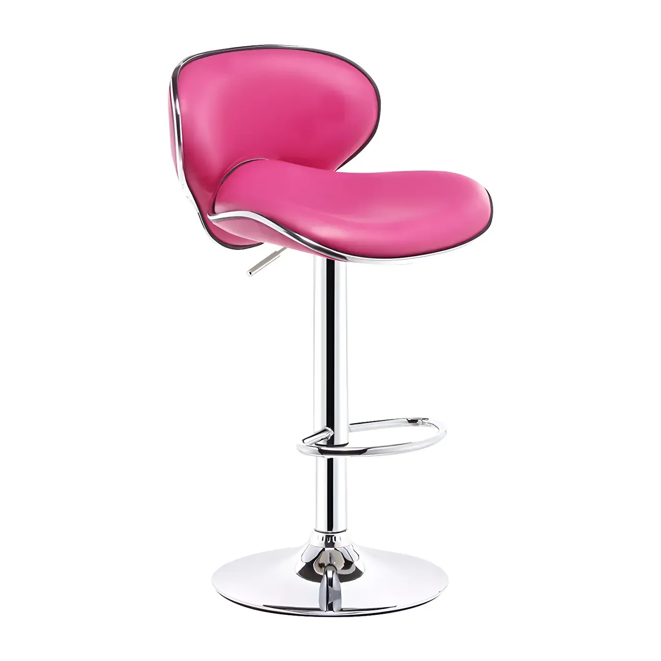 360° Swivel Faux Leather Bar Stools Adjustable Height Bucket Seat Image - 24