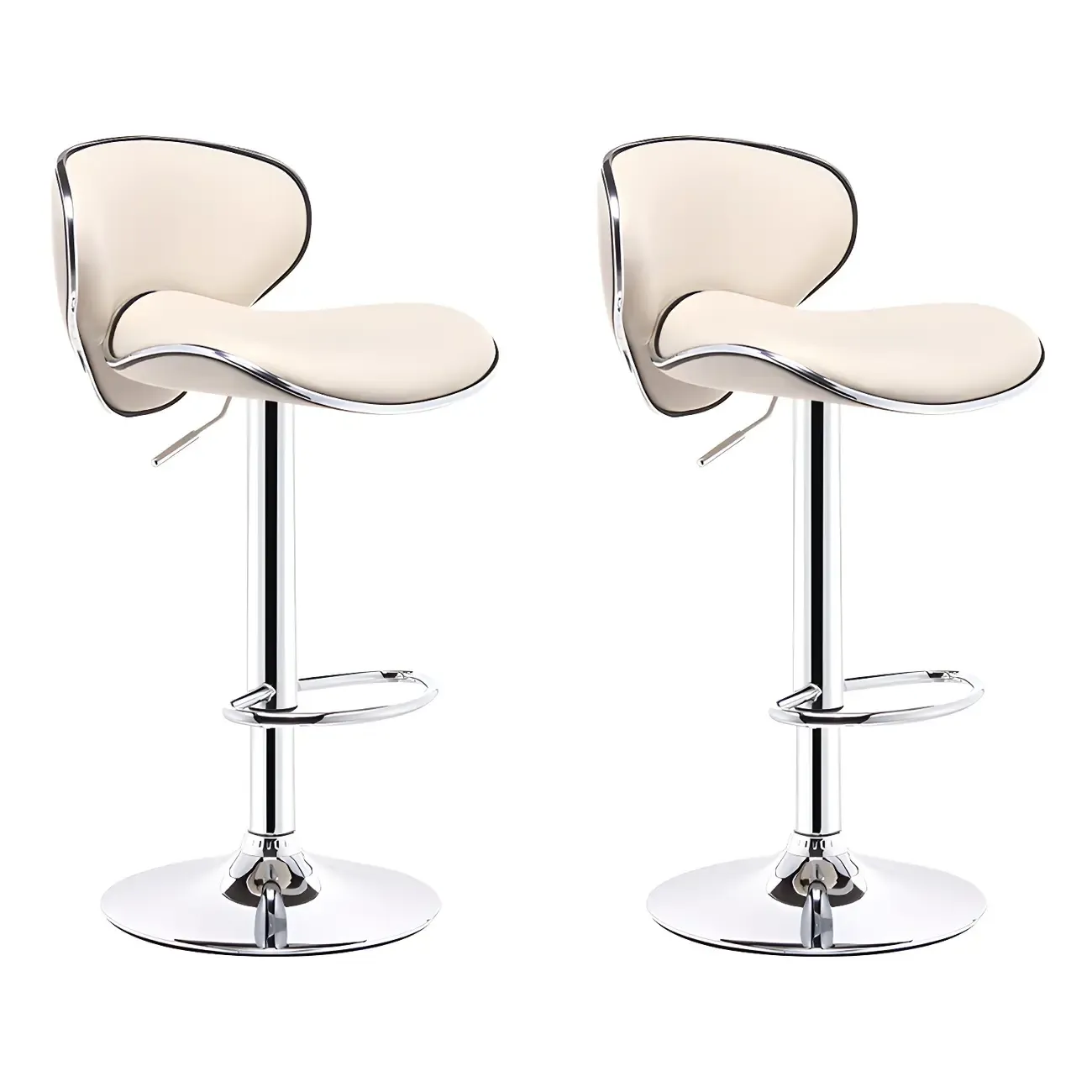 360° Swivel Faux Leather Bar Stools Adjustable Height Bucket Seat Image - 25