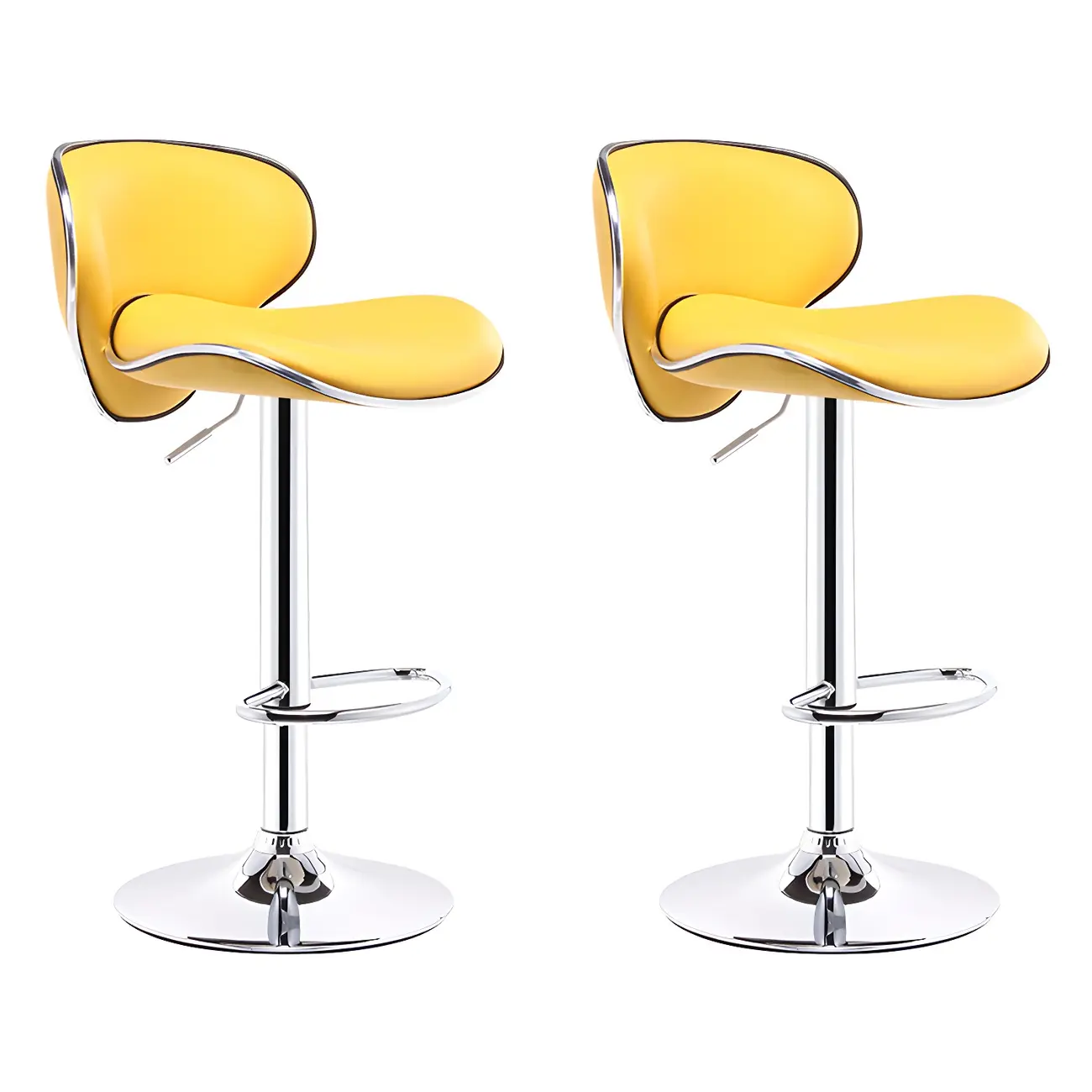 360° Swivel Faux Leather Bar Stools Adjustable Height Bucket Seat Image - 26 | homeyfad