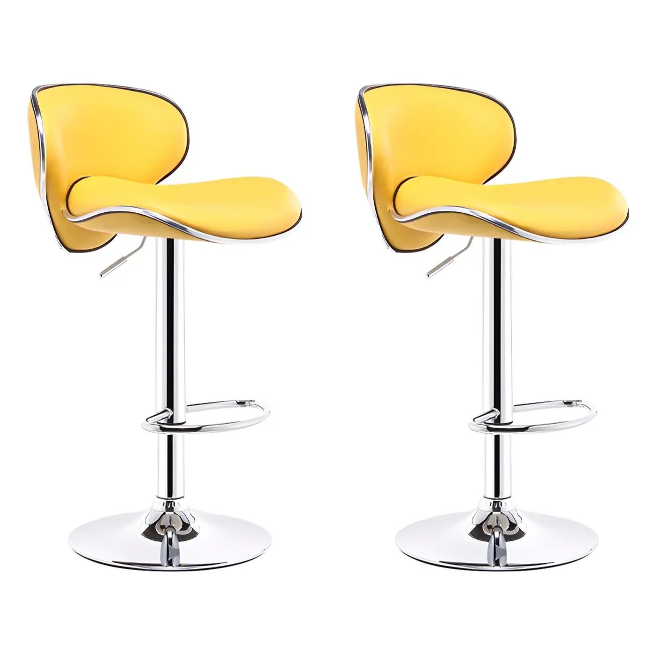 360° Swivel Faux Leather Bar Stools Adjustable Height Bucket Seat Image - 26